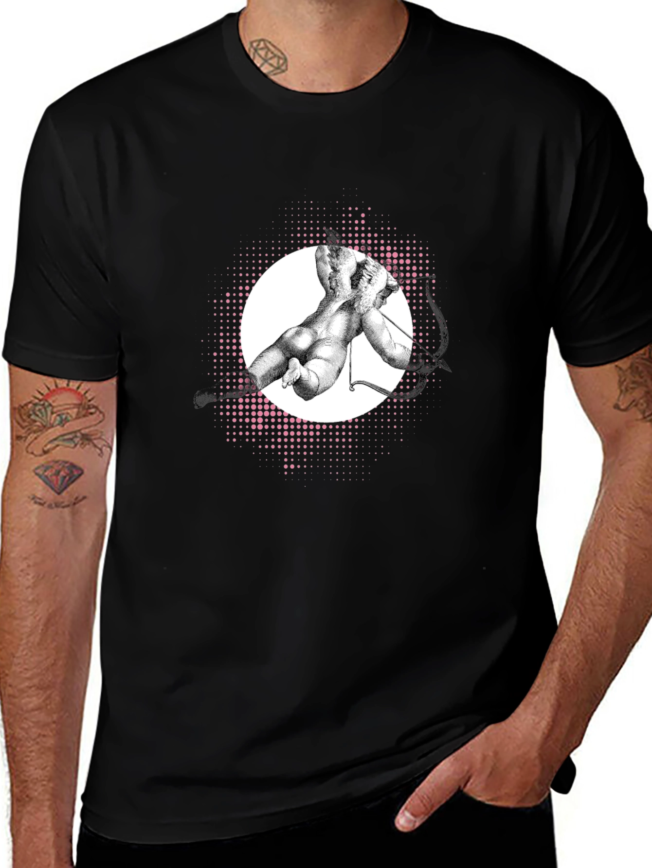 Modern Art Graphic Tee - Black Cotton T-Shirt