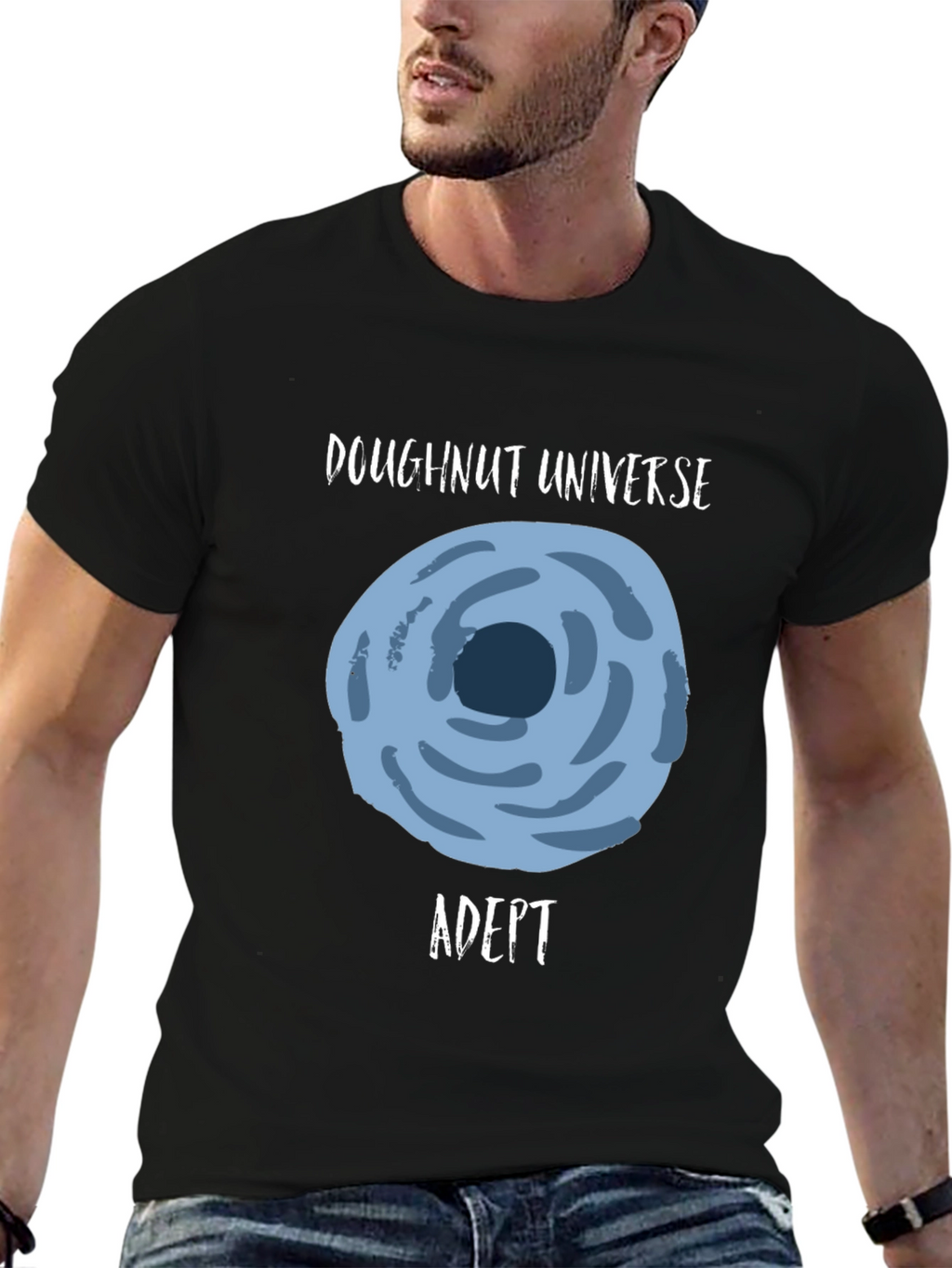 Doughnut Universe Adept Black Graphic Tee