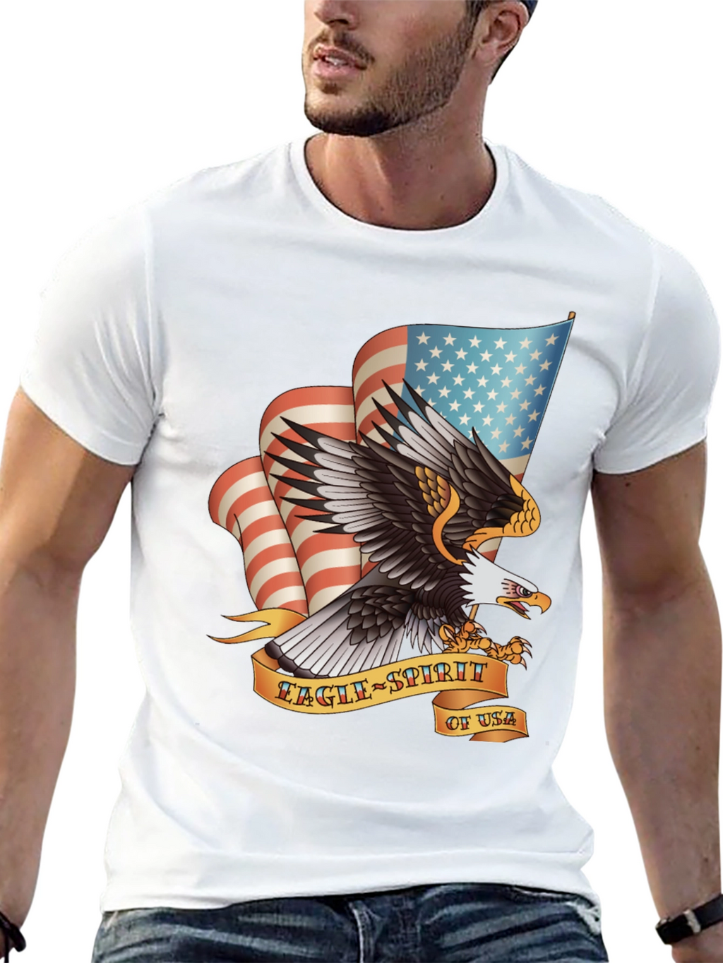 Eagle Spirit USA Graphic Print T-Shirt