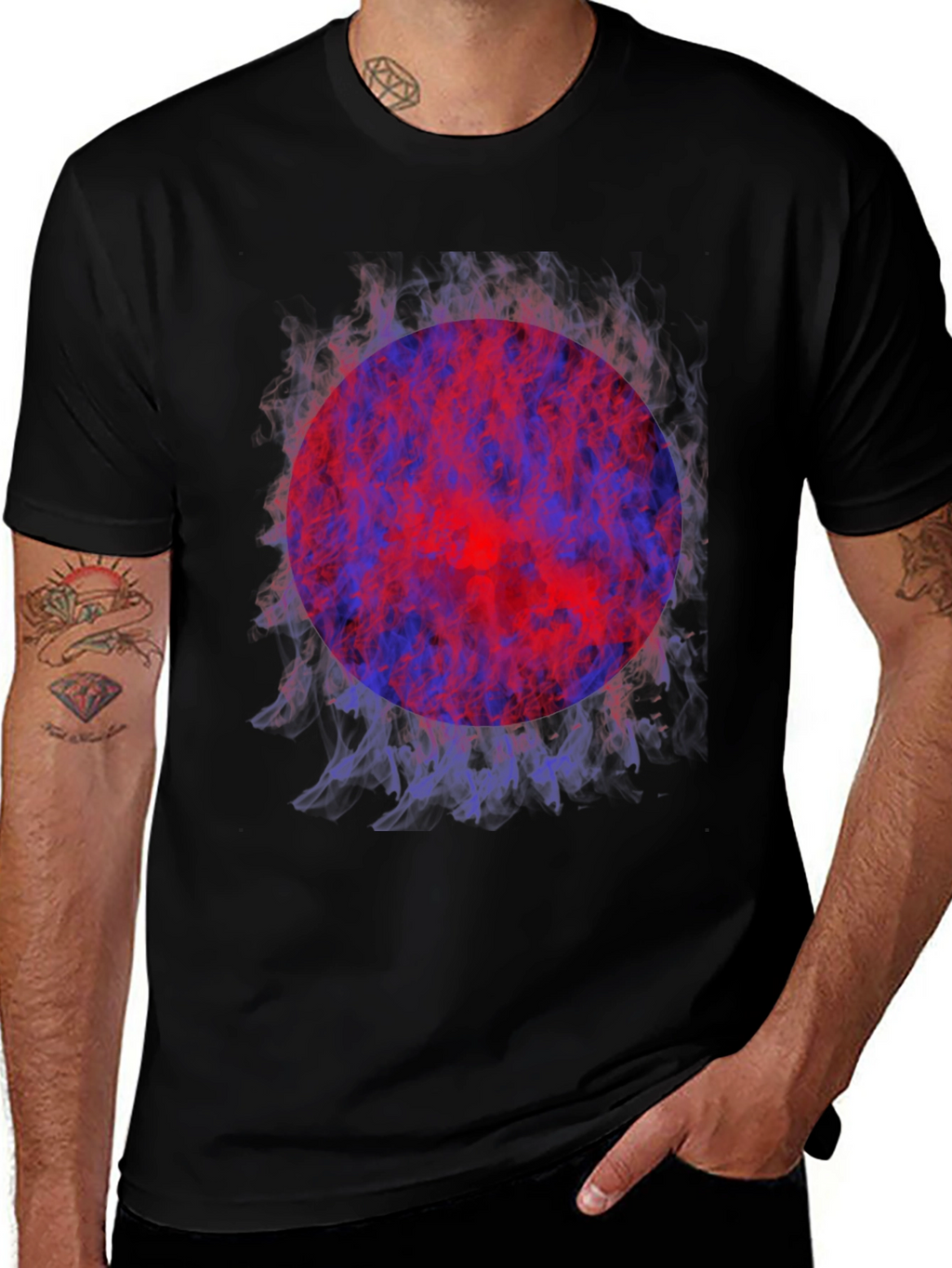 Fiery Orb Graphic Tee - Modern Style