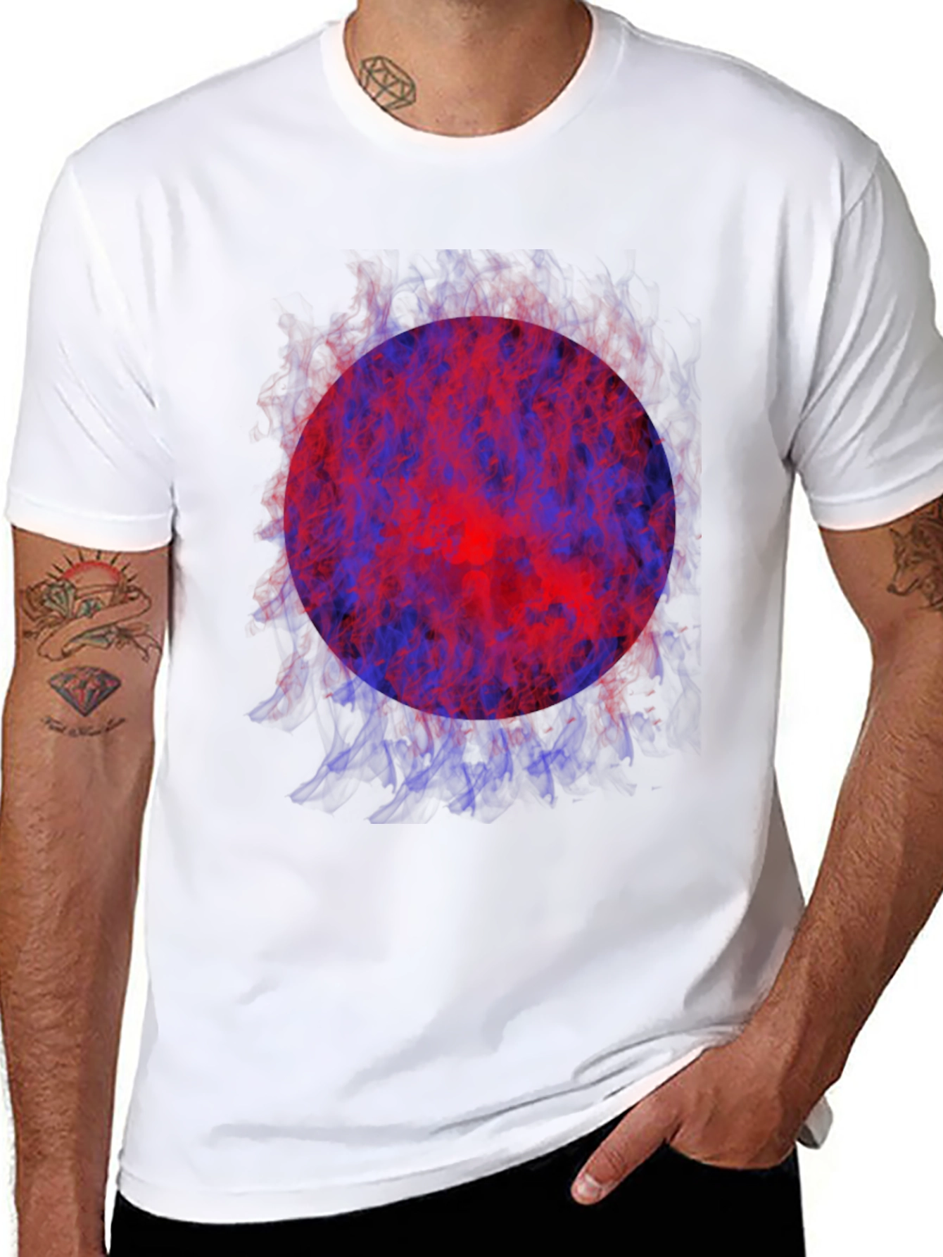 Fiery Orb Graphic Tee - Modern Style