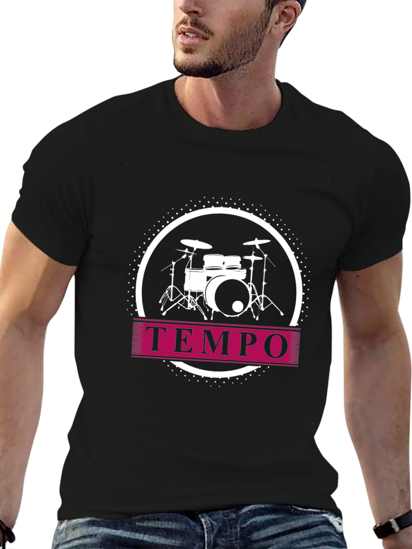 Tempo Drum Kit Graphic Tee - Music Lovers Shirt