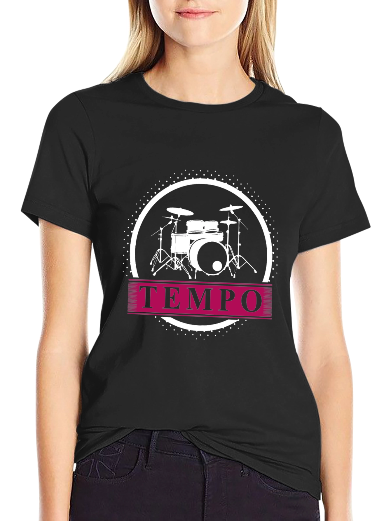 Tempo Drum Kit Graphic Tee - Music Lovers Shirt