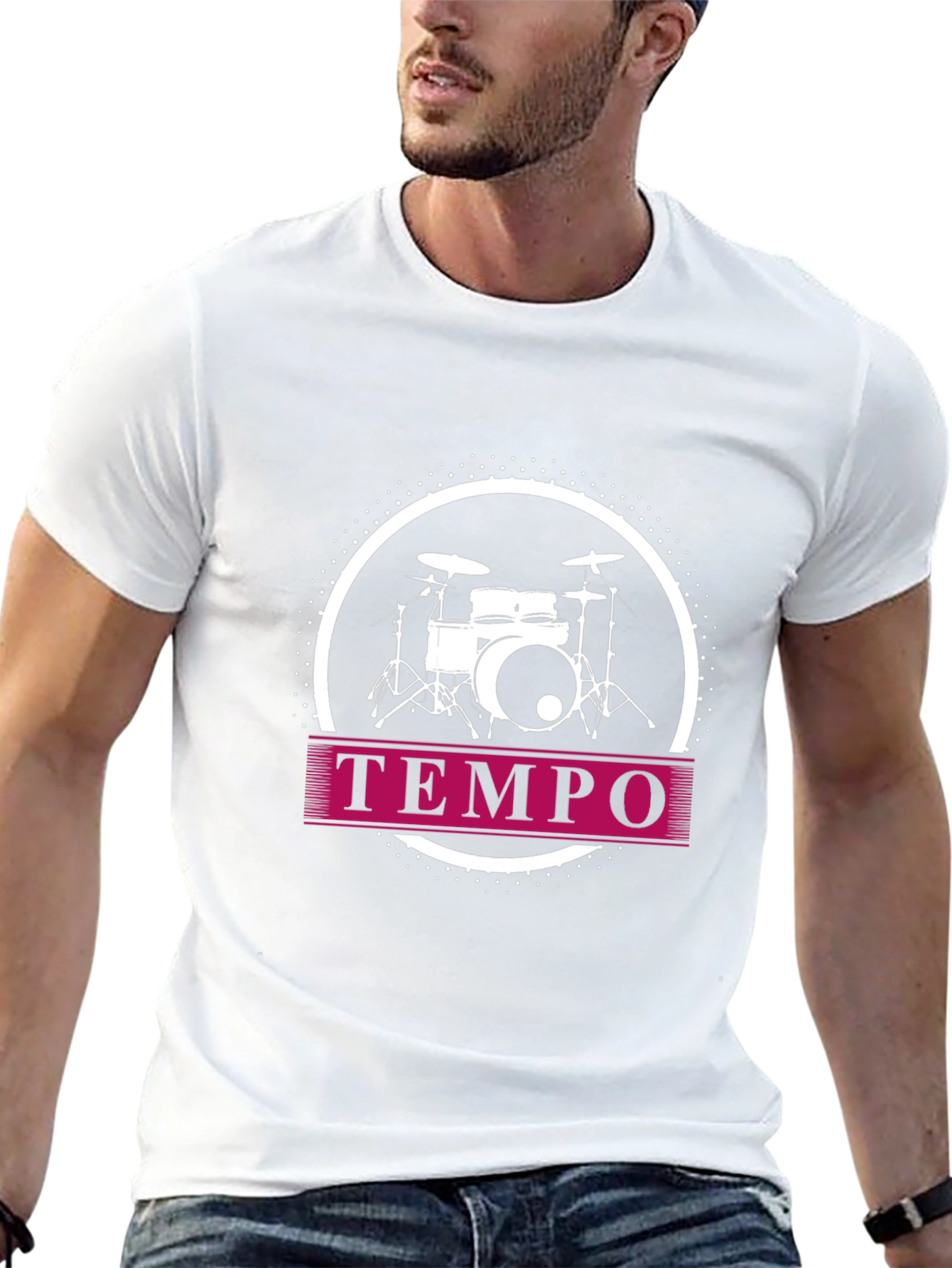 Tempo Drum Kit Graphic Tee - Music Lovers Shirt