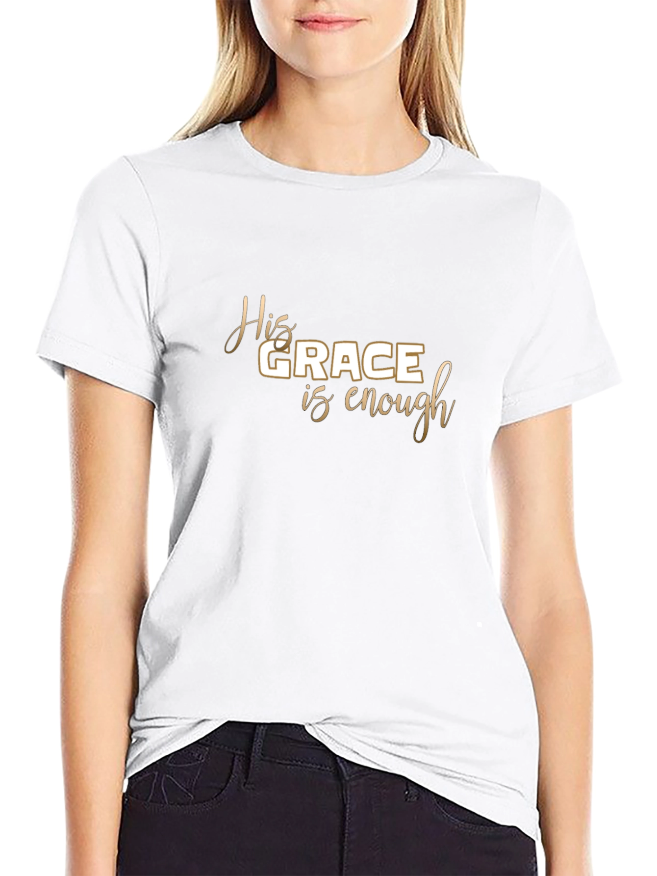 His Grace Is Enough Black Graphic Tee