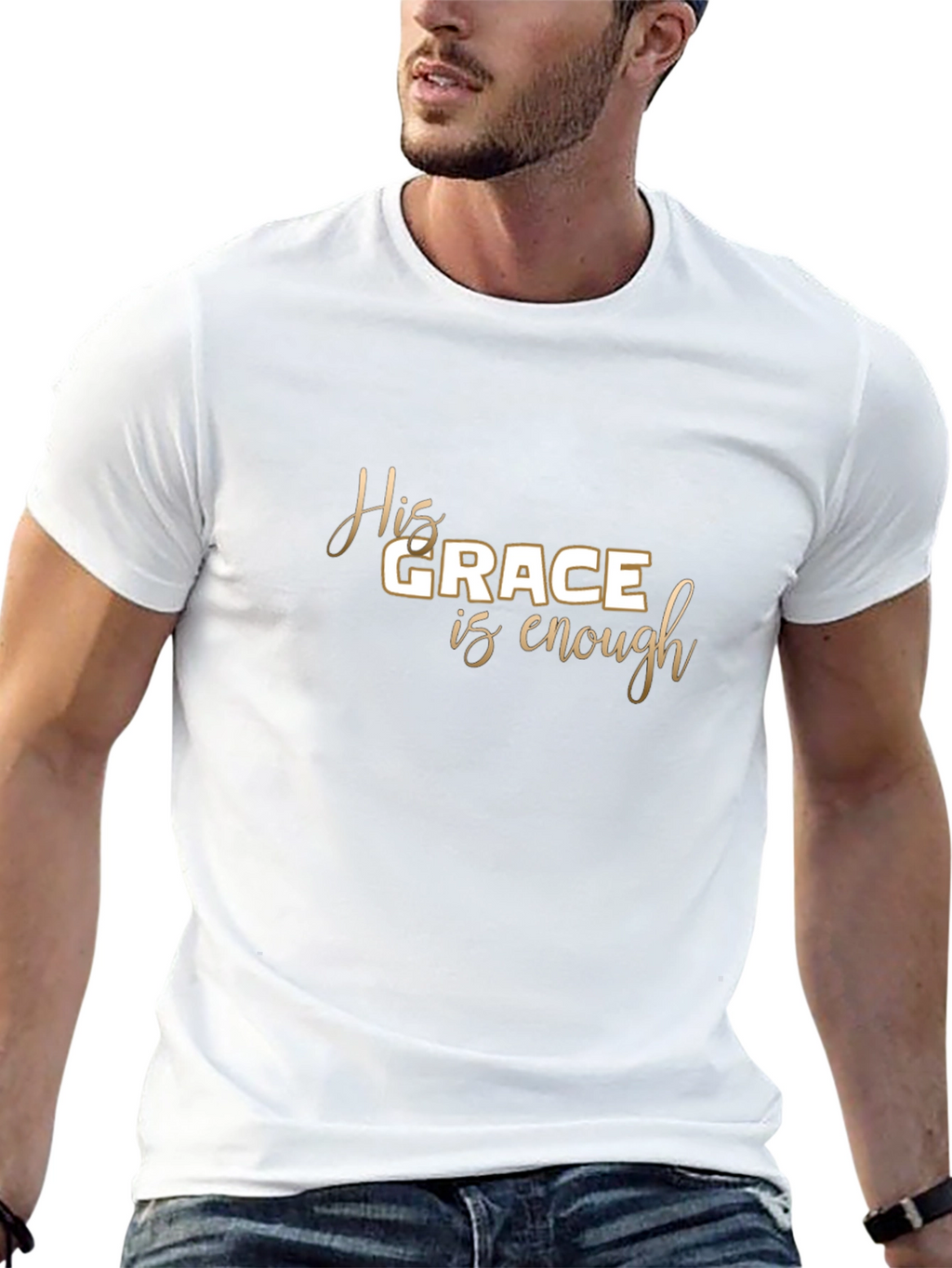 His Grace Is Enough Black Graphic Tee