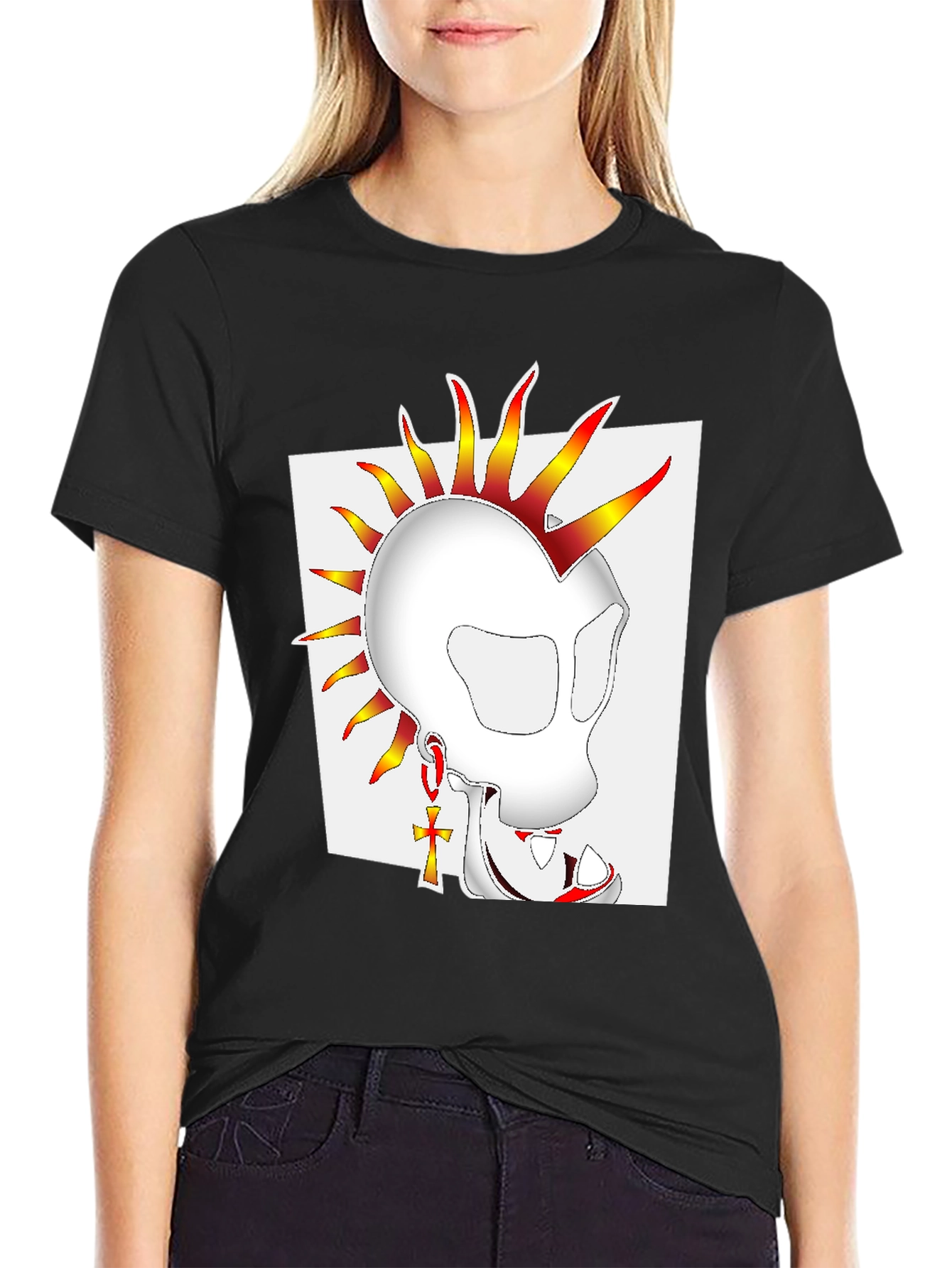 Skull Punk Graphic Tee - Edgy Streetwear Style