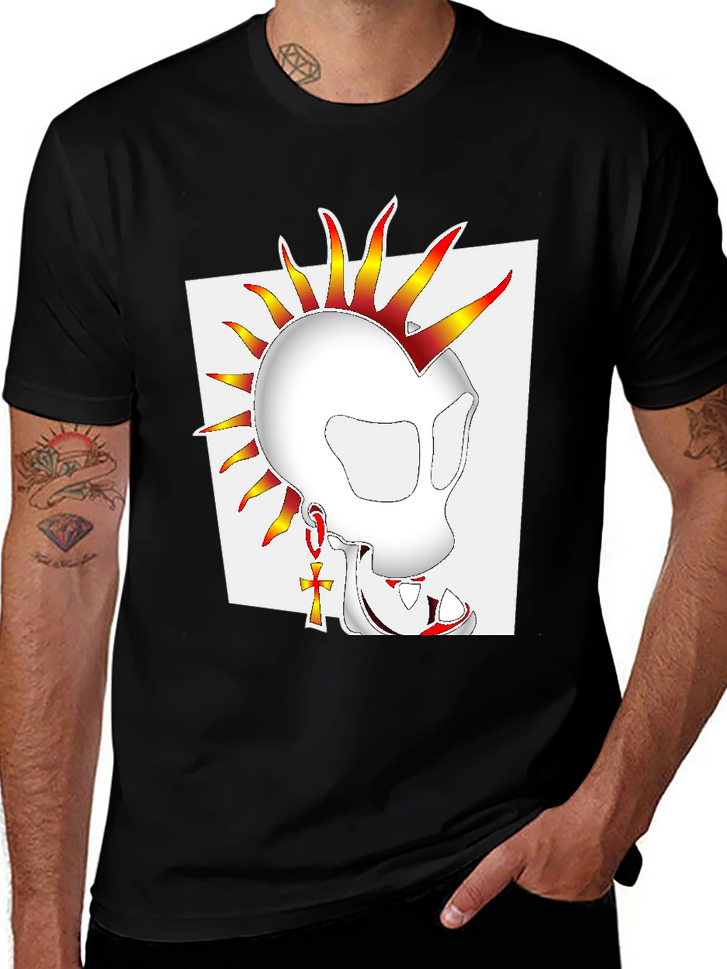 Skull Punk Graphic Tee - Edgy Streetwear Style