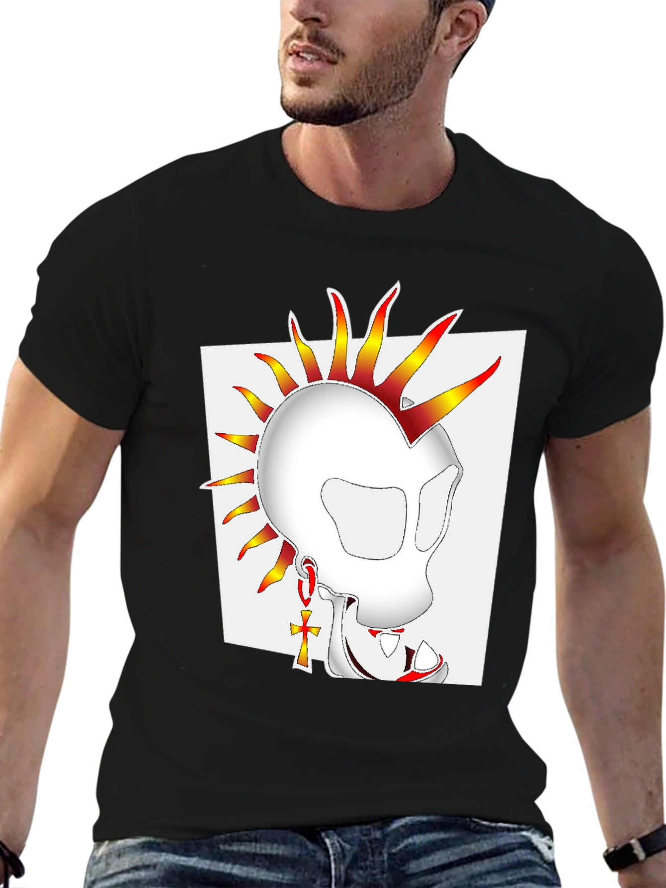 Skull Punk Graphic Tee - Edgy Streetwear Style