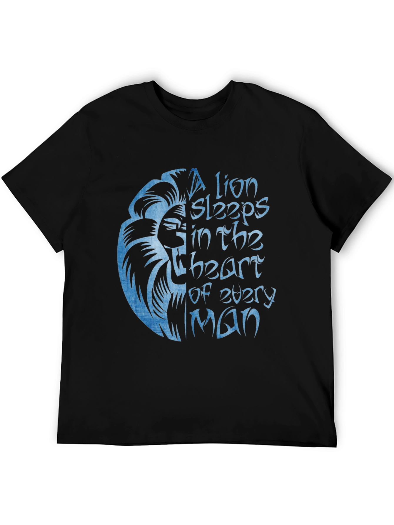 Lion Heart Graphic Black T-Shirt for Men