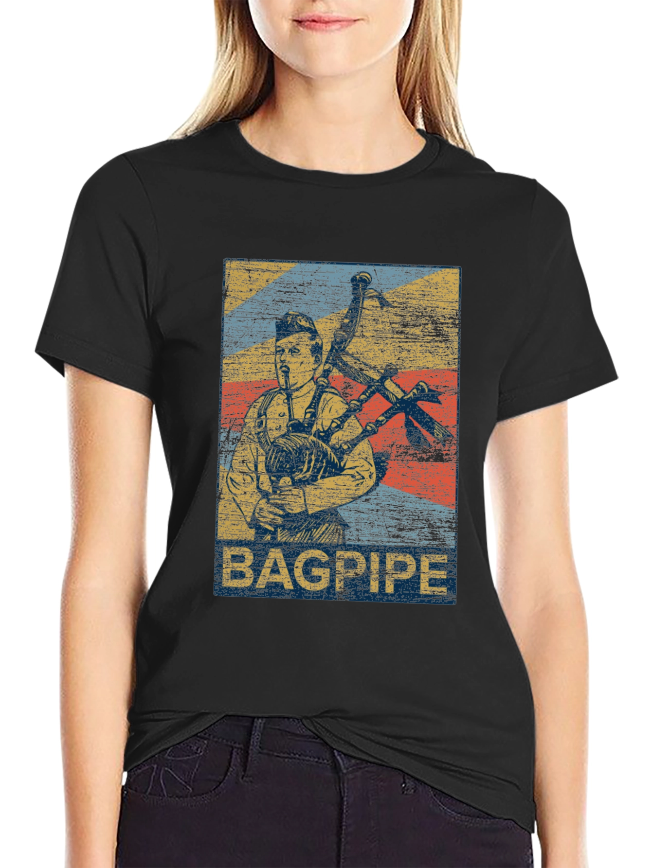 Vintage Bagpipe T-Shirt - Retro Music Tee
