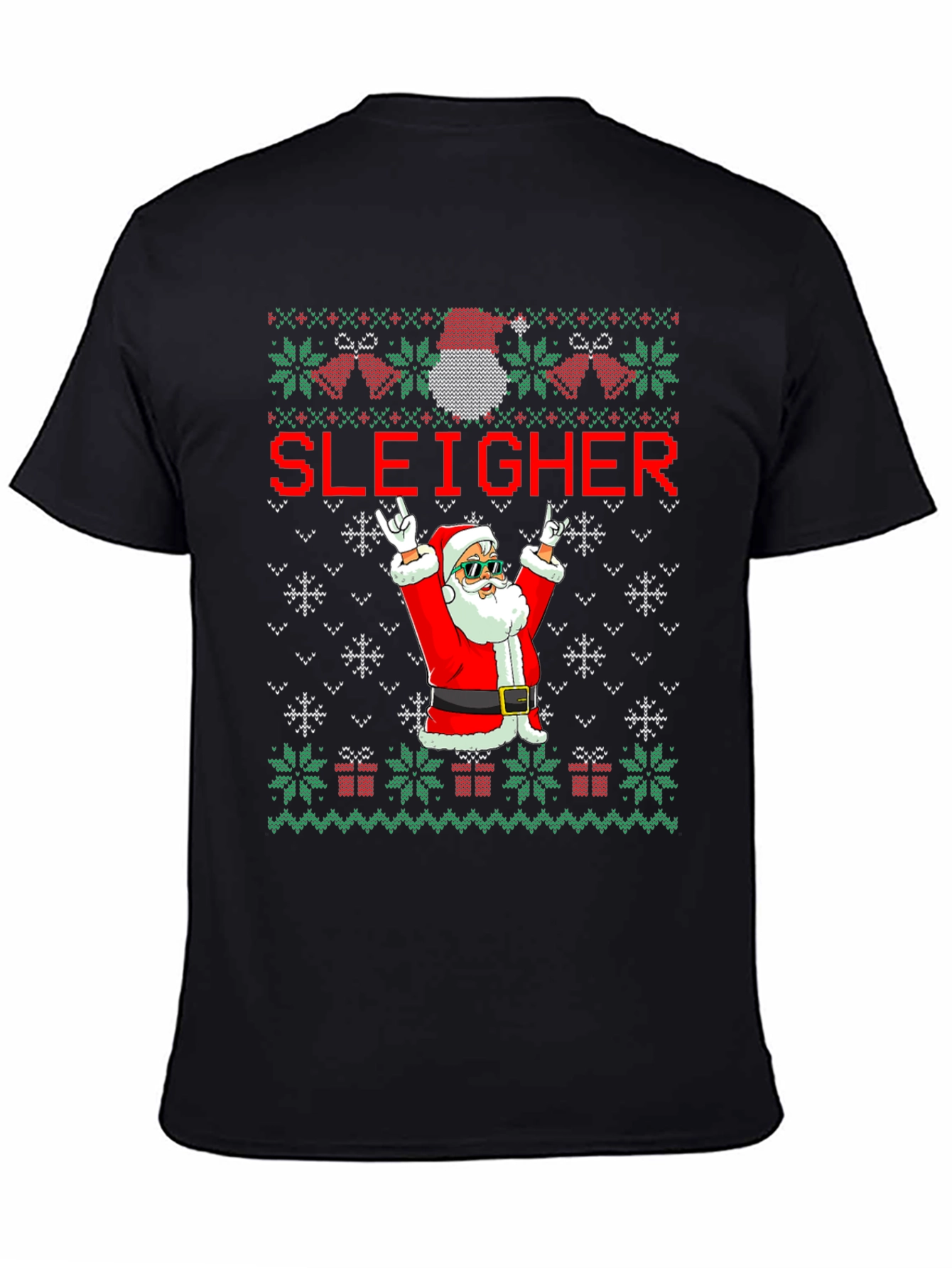 Sleigher Santa Ugly Christmas Sweater T-Shirt