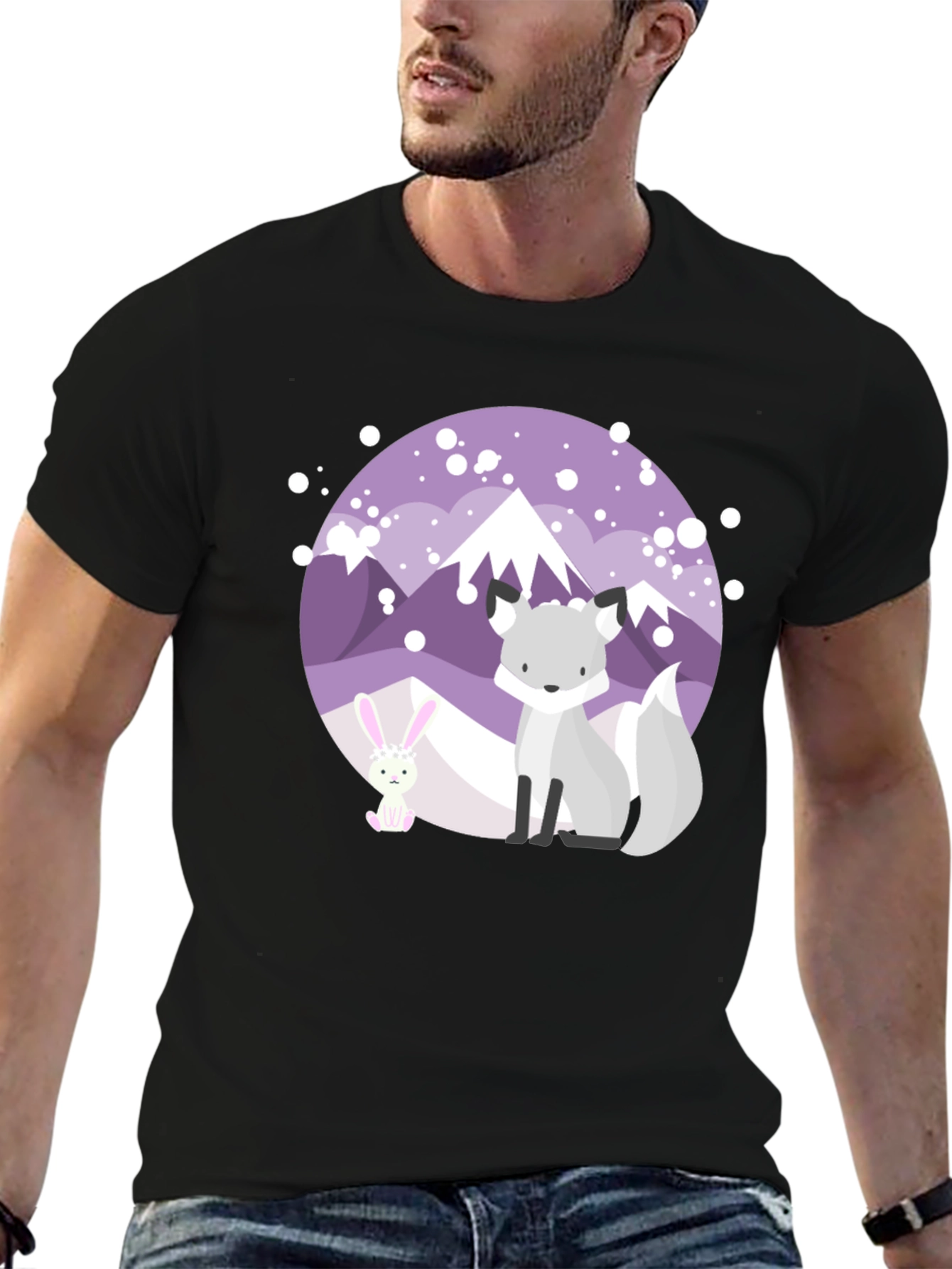 Cute Fox & Bunny Graphic Tee