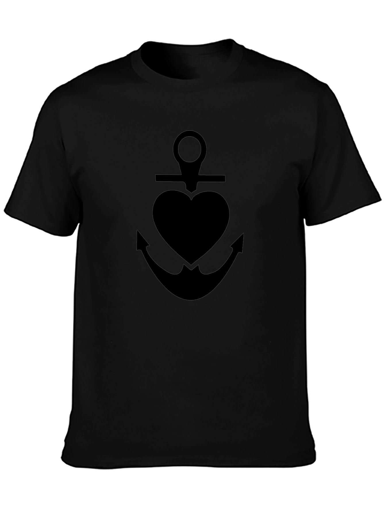 Black Anchor Heart T-Shirt