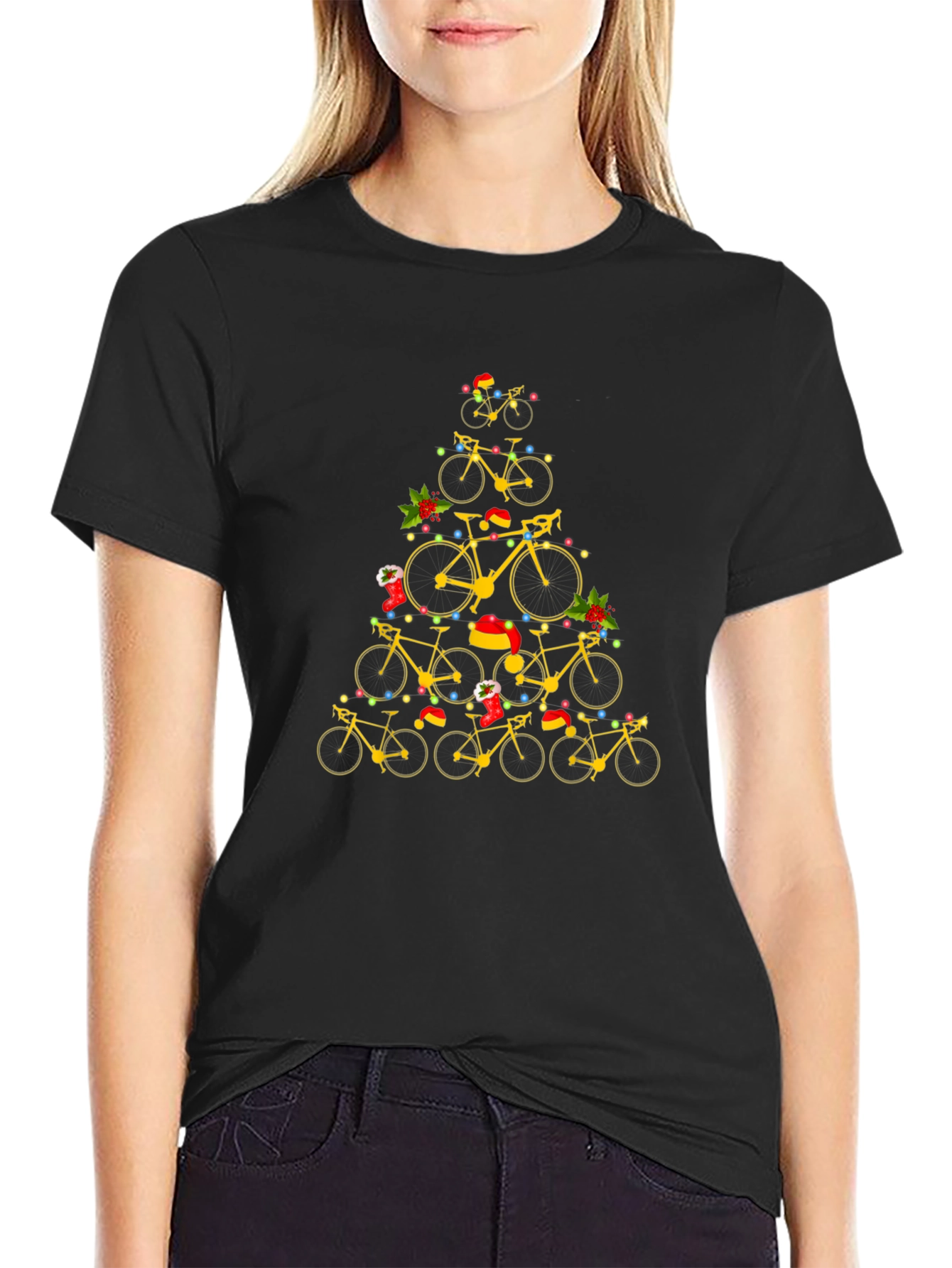 Bicycle Christmas Tree Graphic Tee