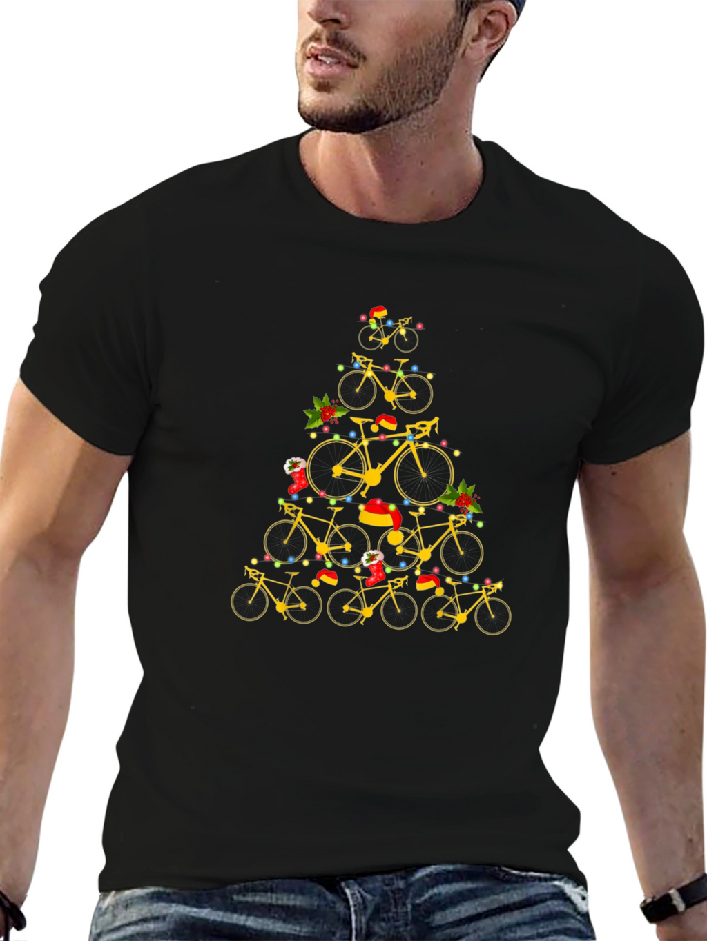 Bicycle Christmas Tree Graphic Tee