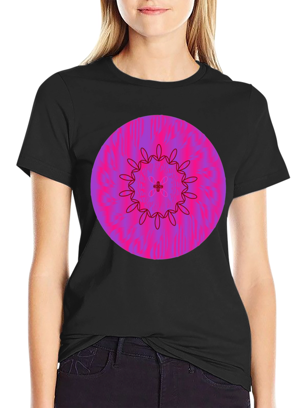 Vibrant Floral Mandala Graphic Tee