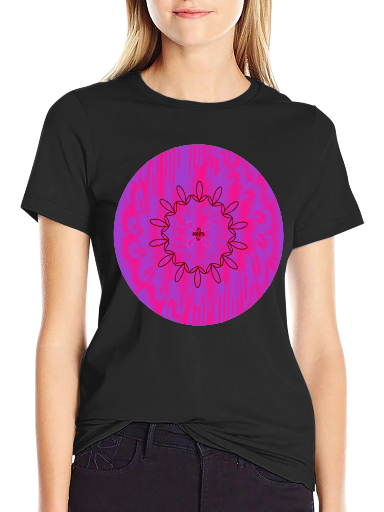 Vibrant Floral Mandala Graphic Tee