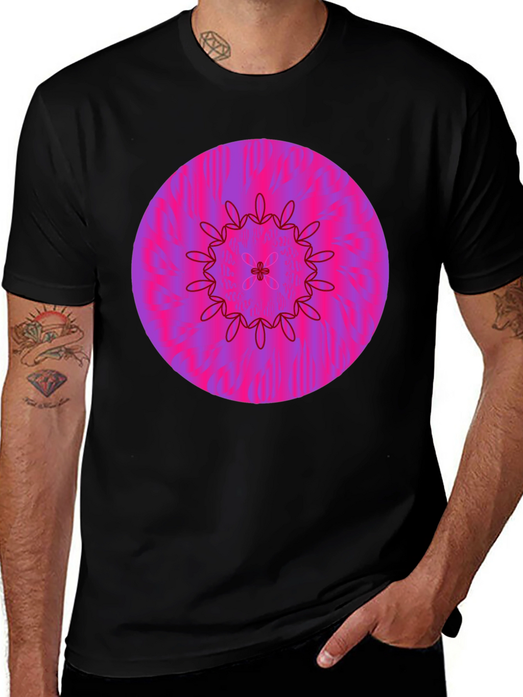 Vibrant Floral Mandala Graphic Tee