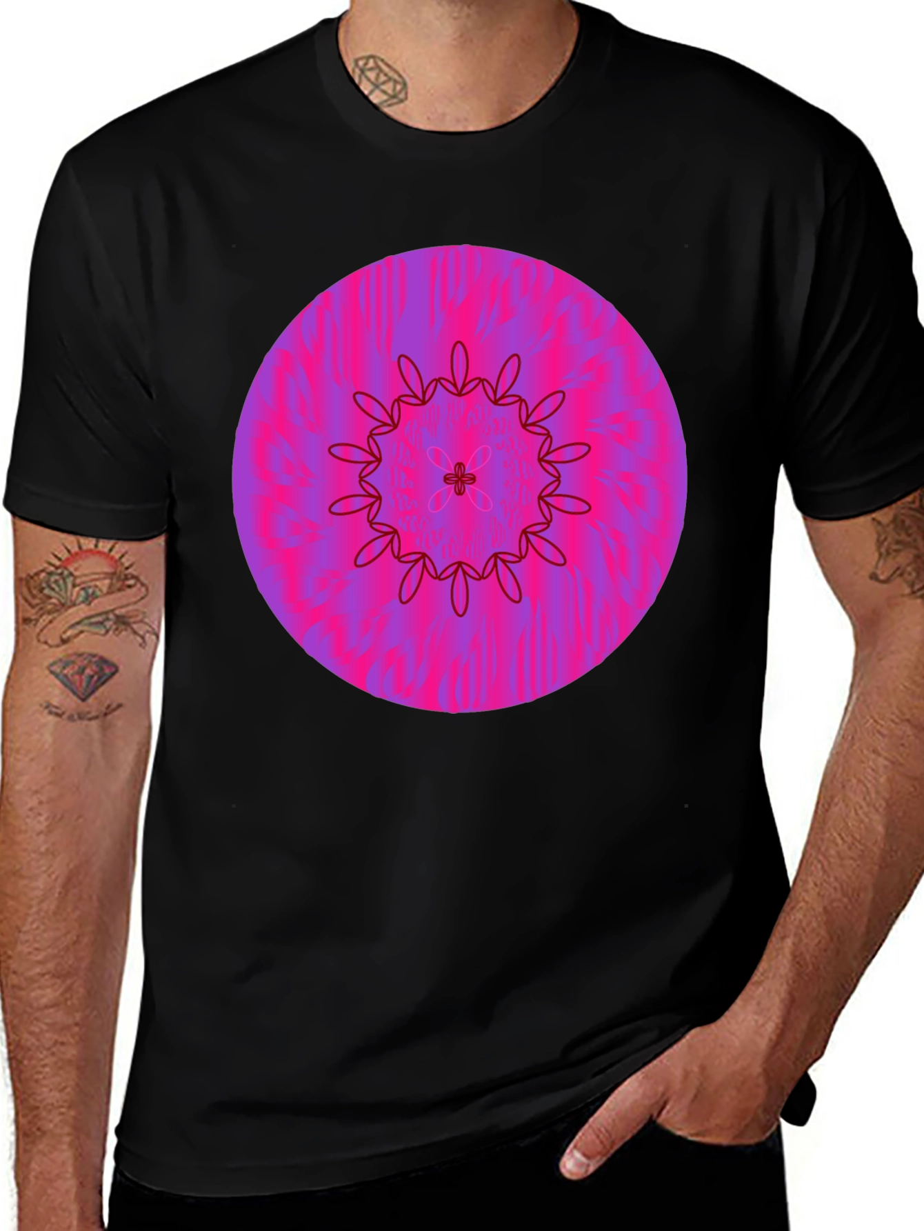 Vibrant Floral Mandala Graphic Tee