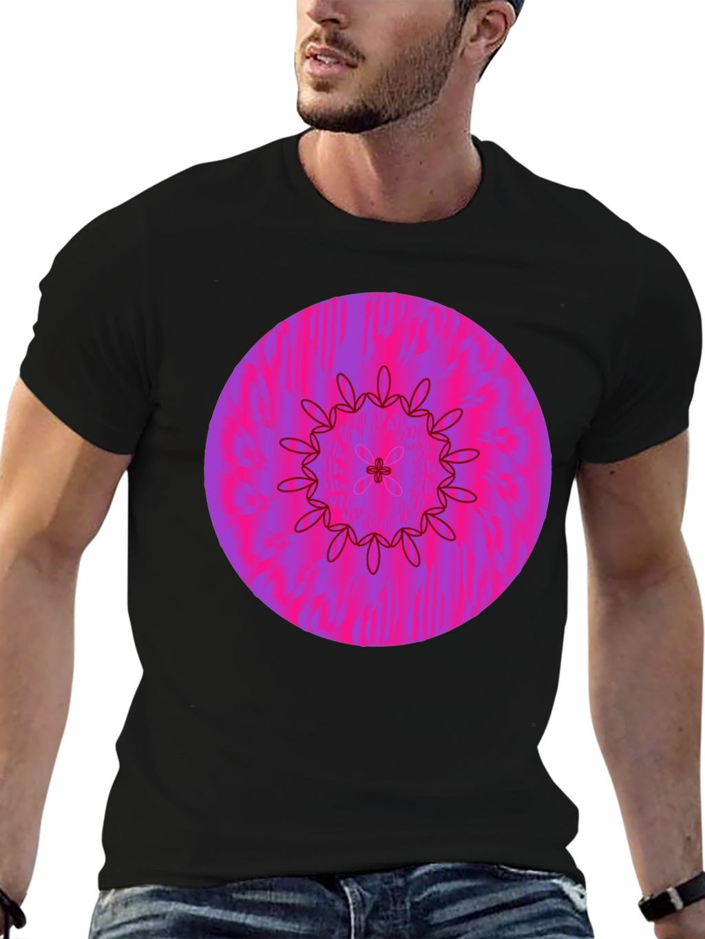 Vibrant Floral Mandala Graphic Tee