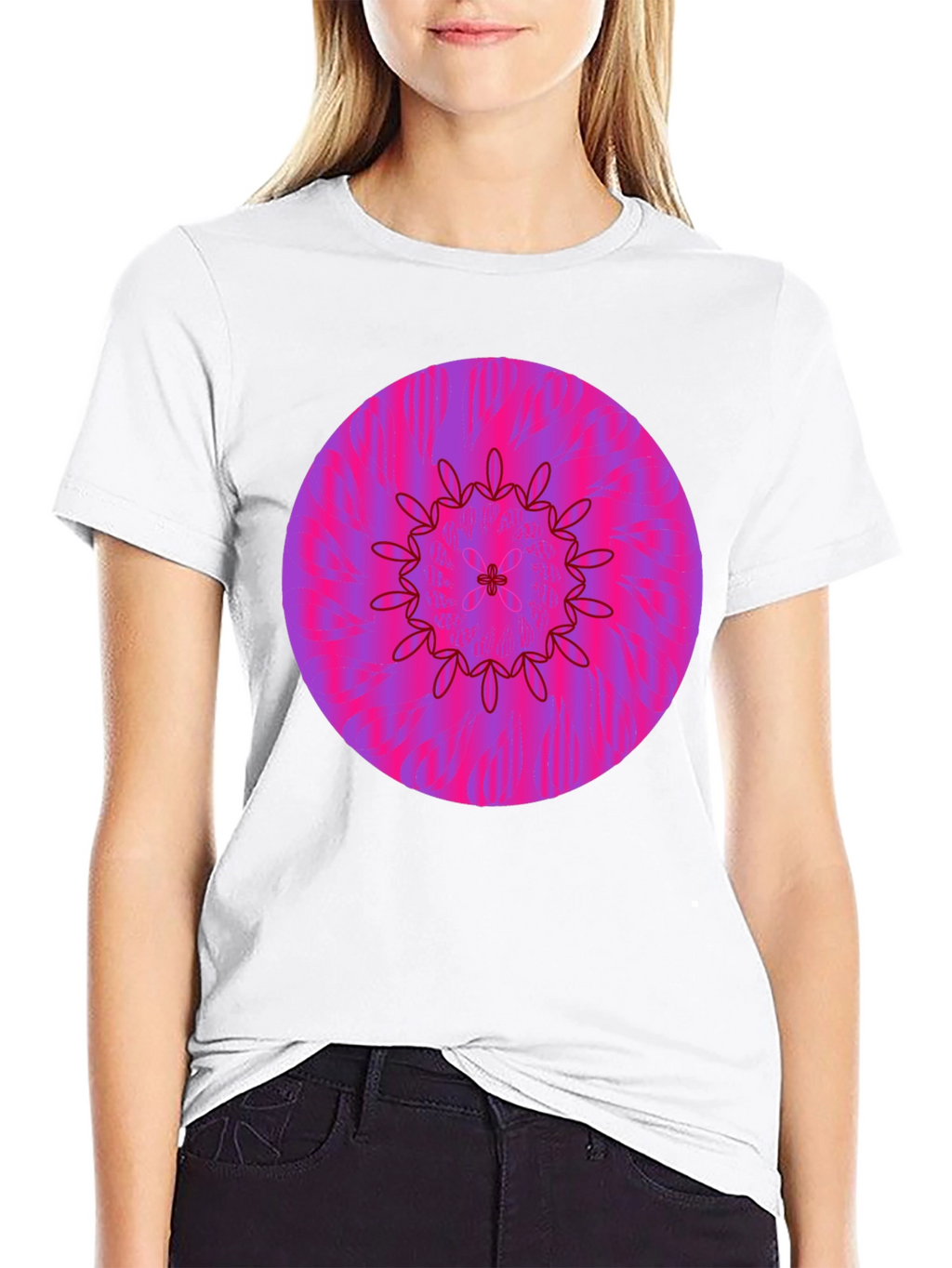 Vibrant Floral Mandala Graphic Tee