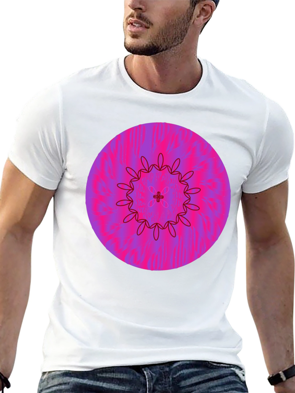Vibrant Floral Mandala Graphic Tee