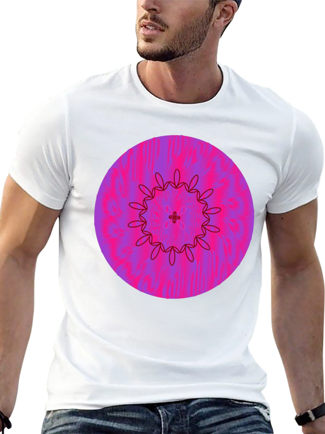 Vibrant Floral Mandala Graphic Tee