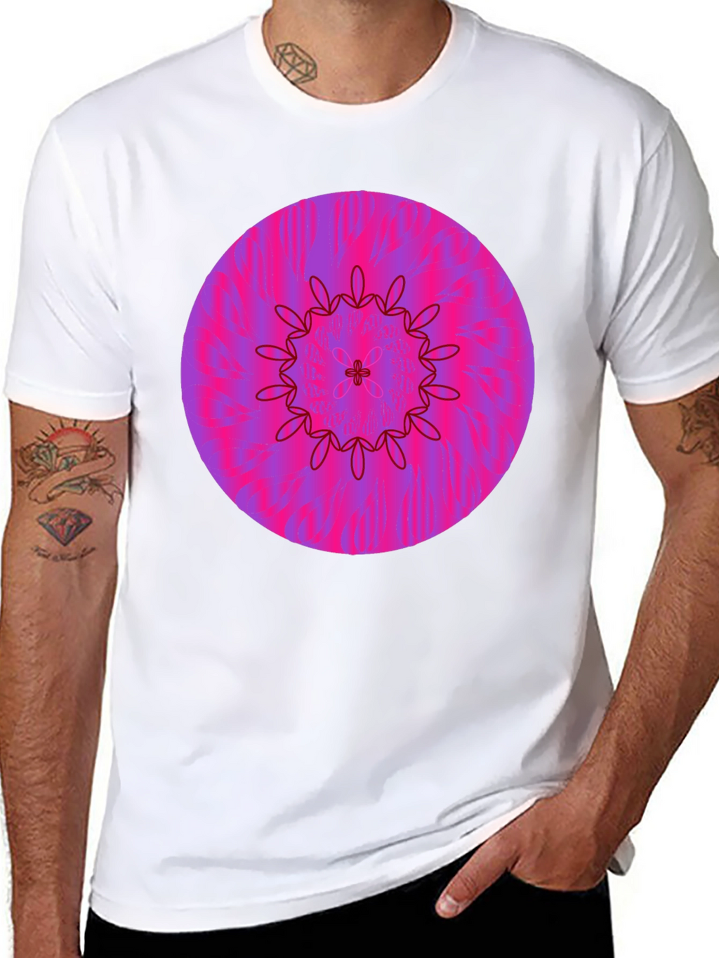 Vibrant Floral Mandala Graphic Tee