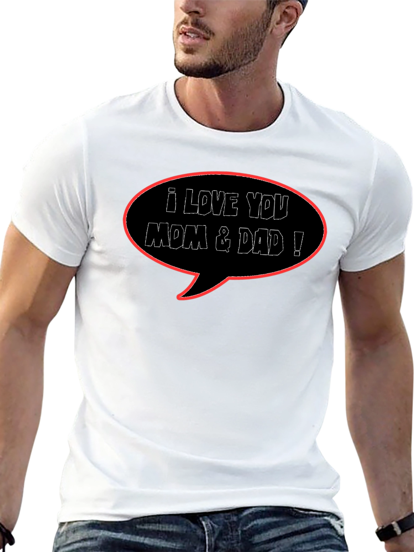 I Love You Mom & Dad Black T-Shirt
