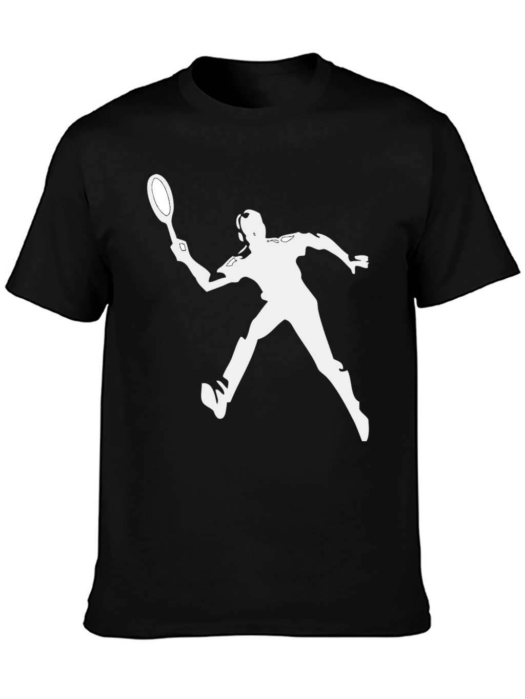 Tennis Player Silhouette Black T-Shirt