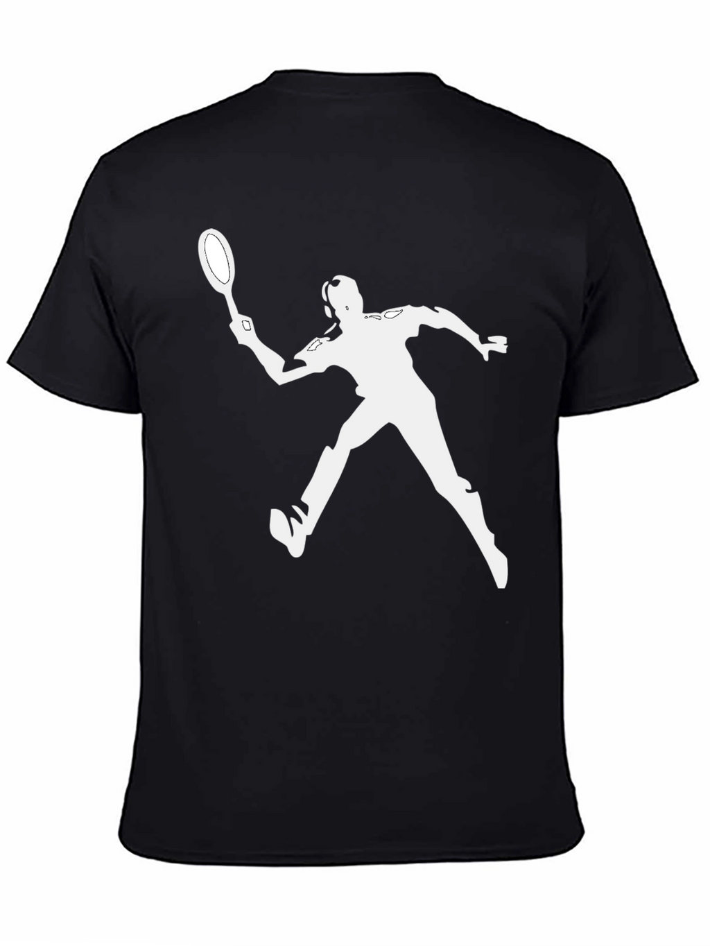 Tennis Player Silhouette Black T-Shirt