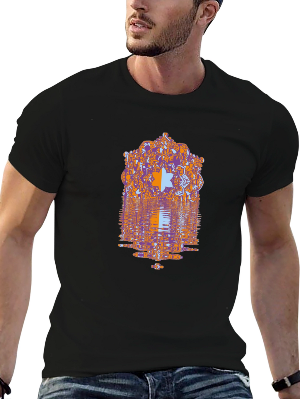 Geometric Mandala Graphic Print Mens Tee