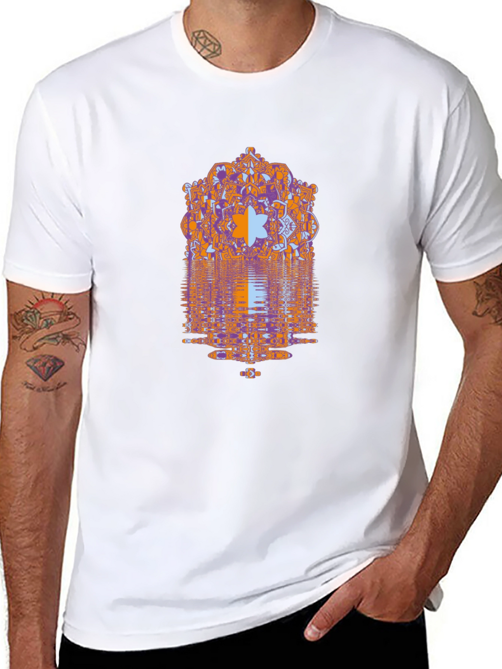 Geometric Mandala Graphic Print Mens Tee