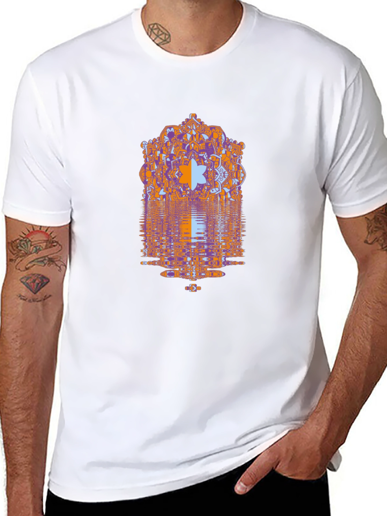 Geometric Mandala Graphic Print Mens Tee