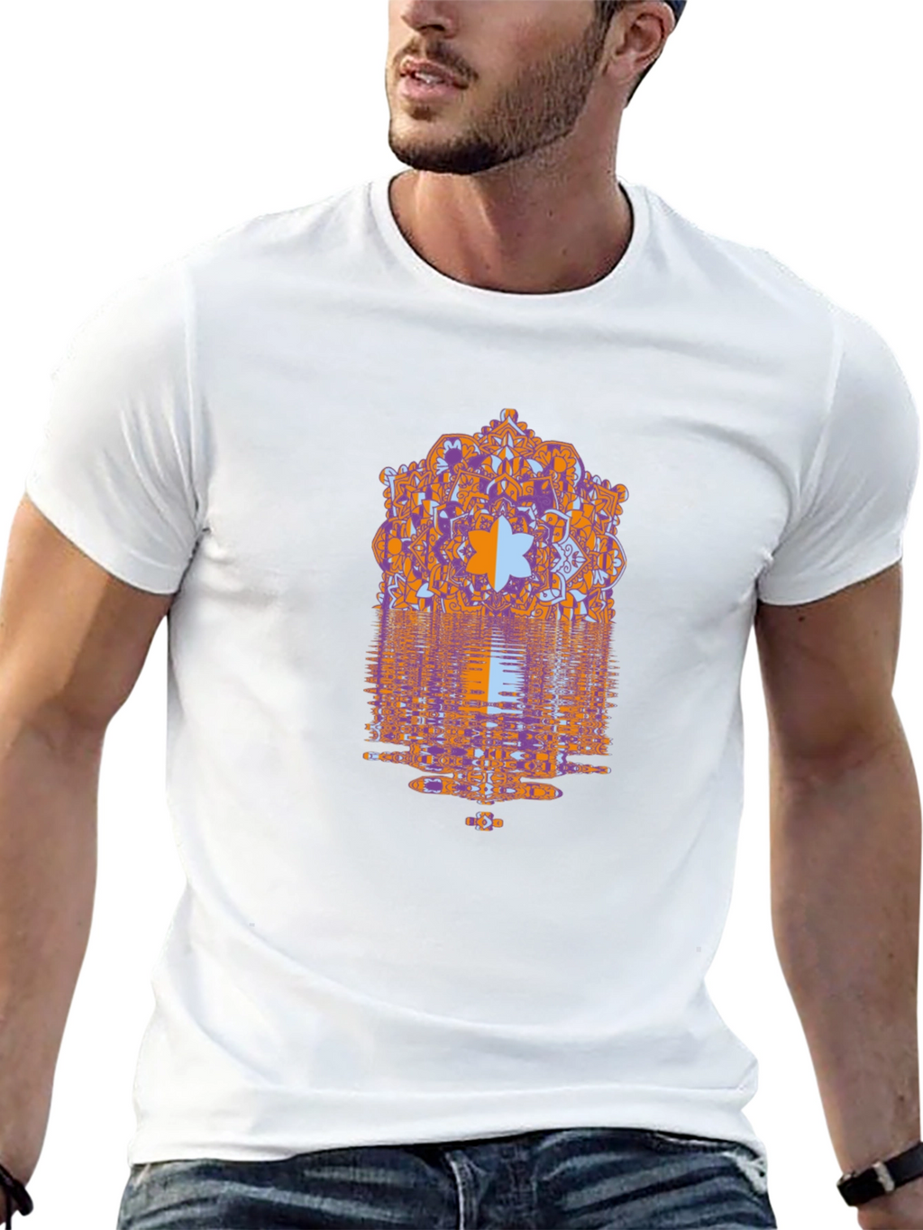 Geometric Mandala Graphic Print Mens Tee