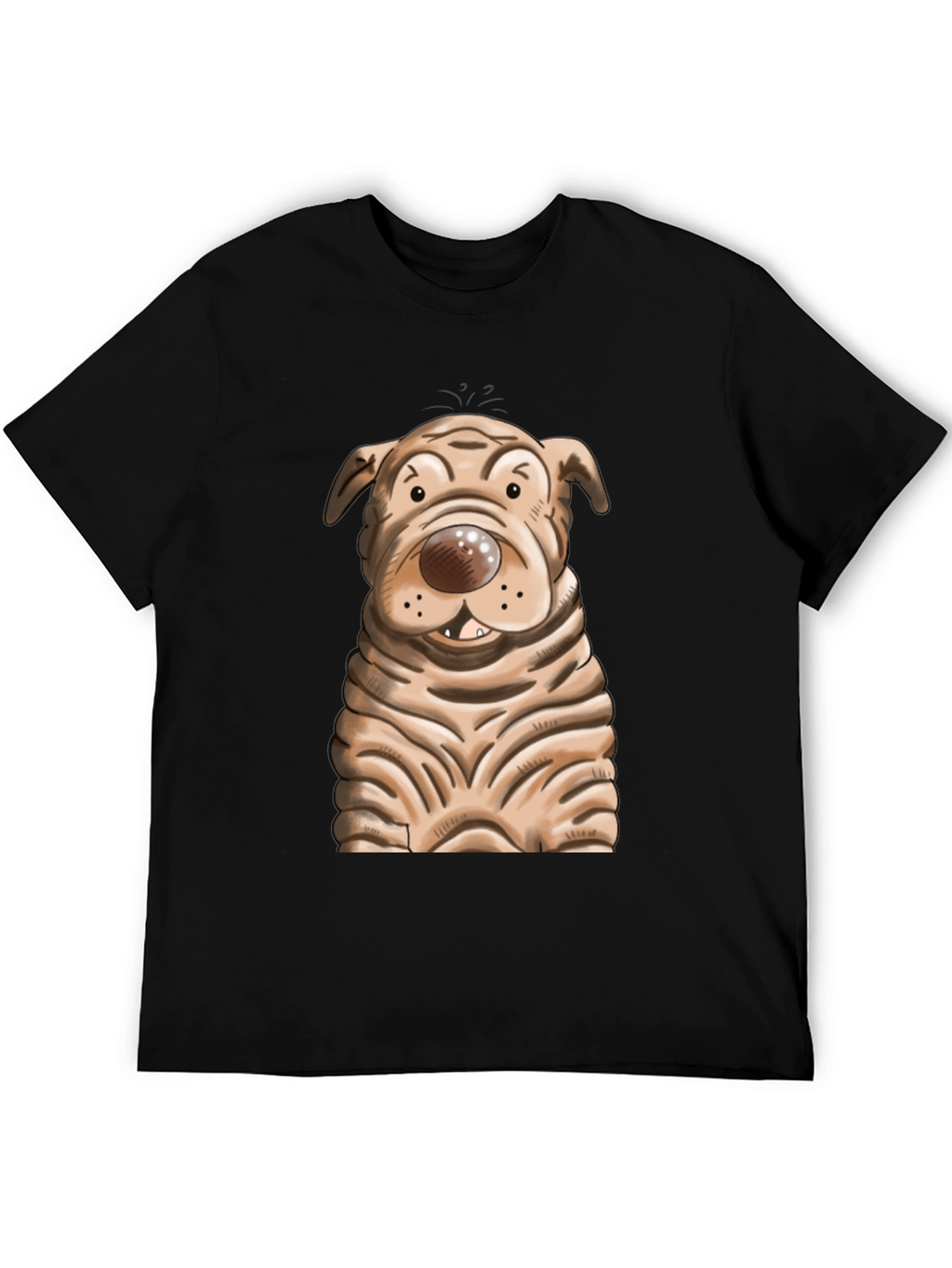 Cartoon Dog Graphic T-Shirt - Unisex Crew Neck