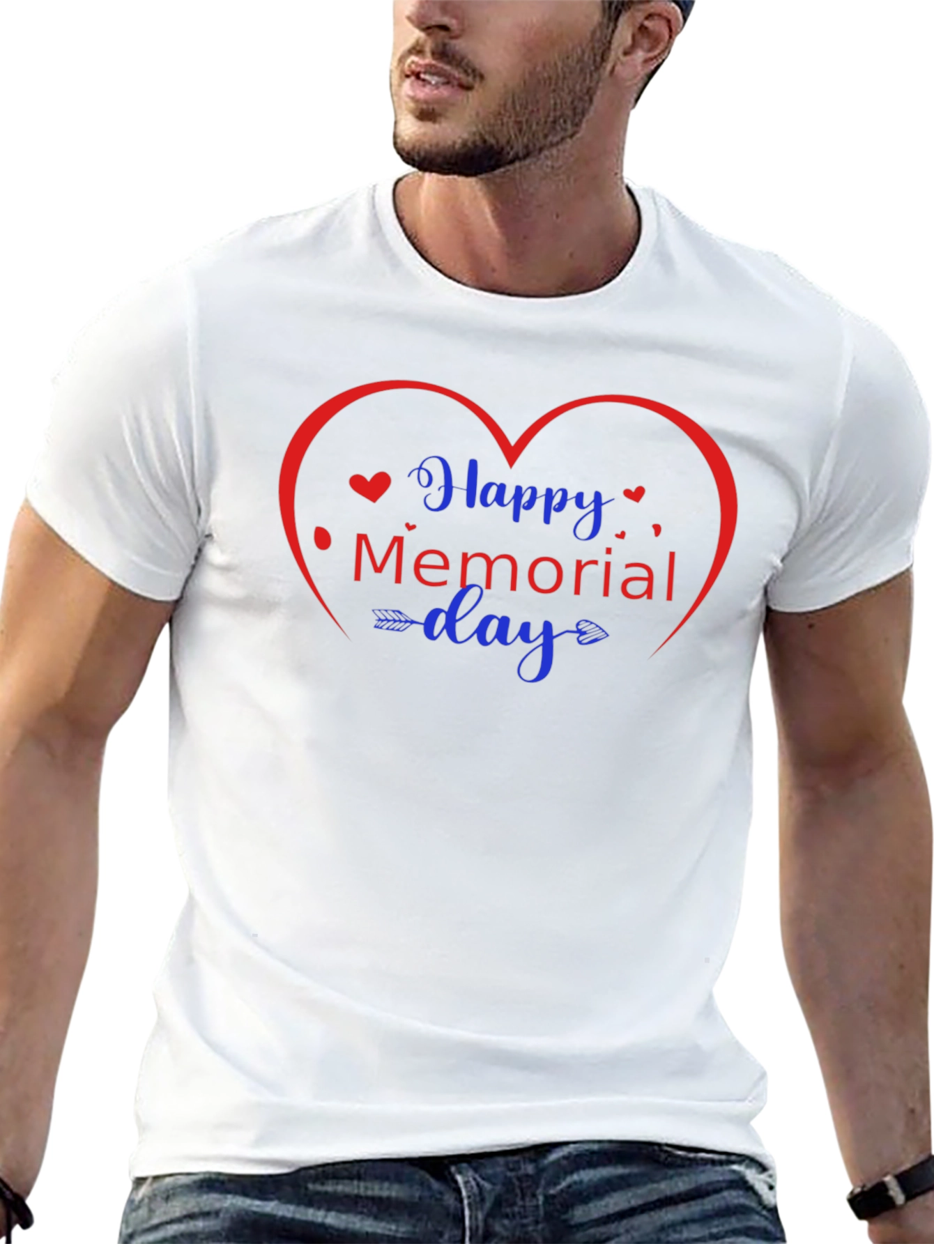 Happy Memorial Day Heart Graphic Tee