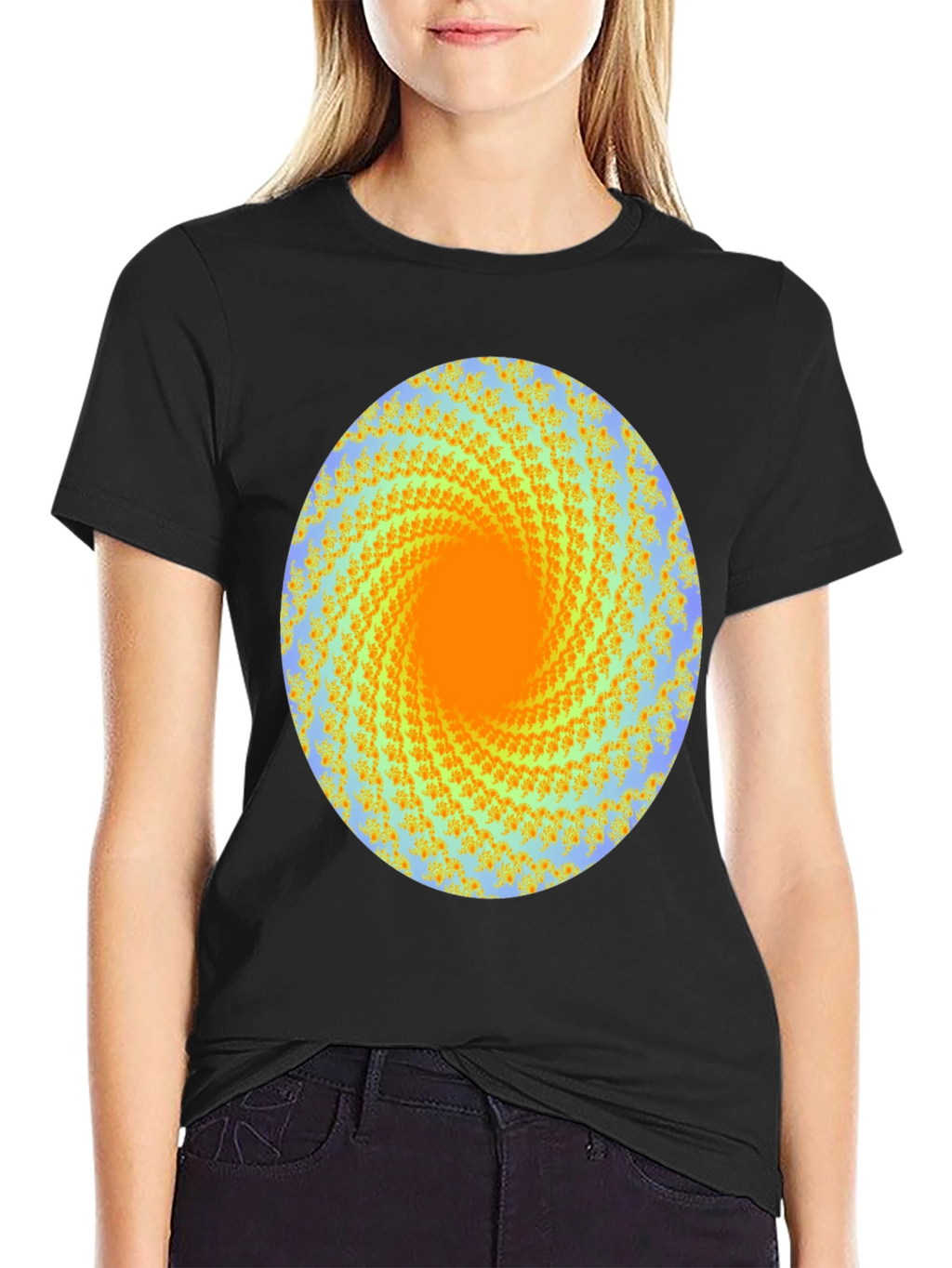 Abstract Swirl Graphic Print Crew Neck T-Shirt