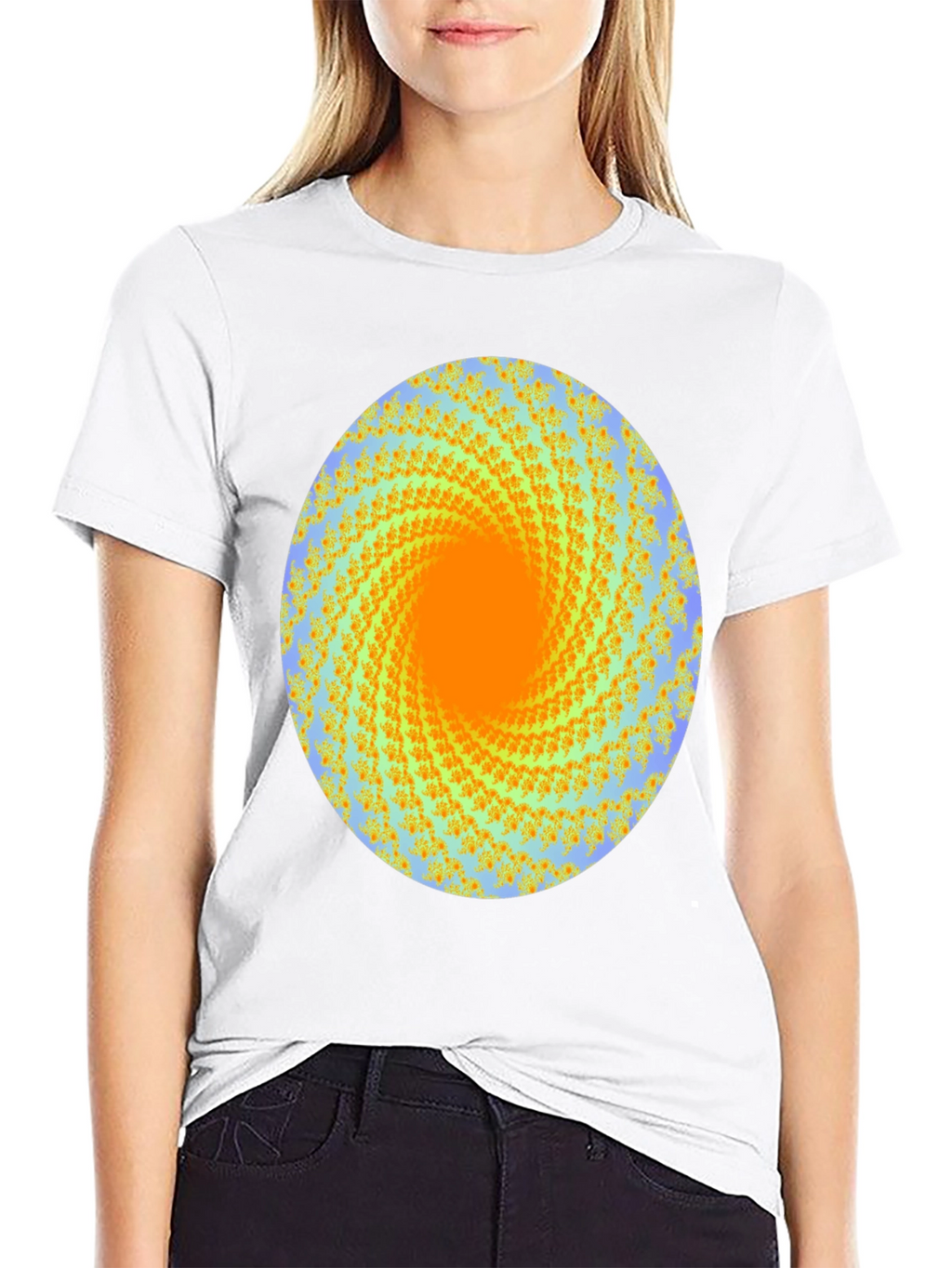 Abstract Swirl Graphic Print Crew Neck T-Shirt
