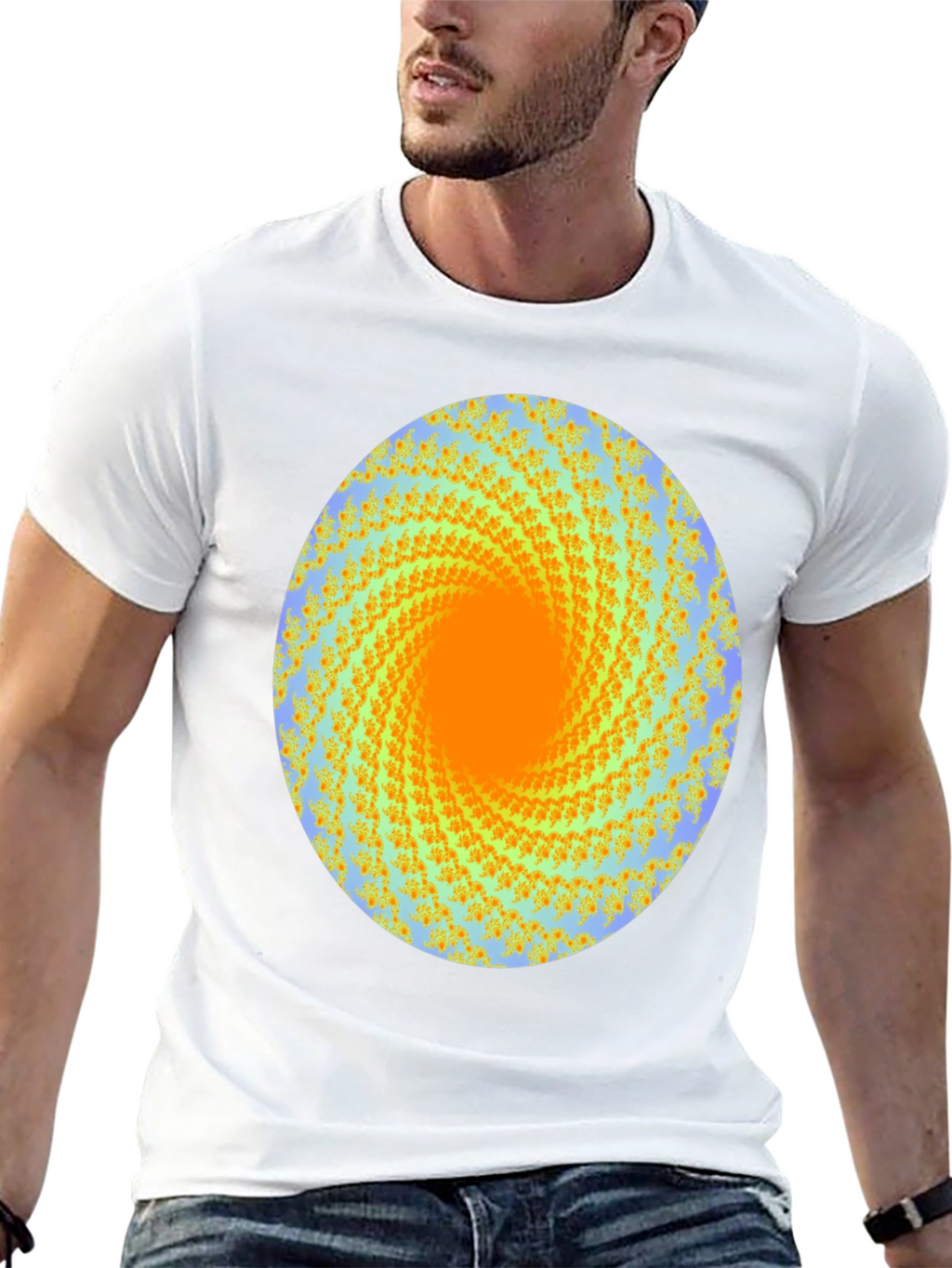 Abstract Swirl Graphic Print Crew Neck T-Shirt