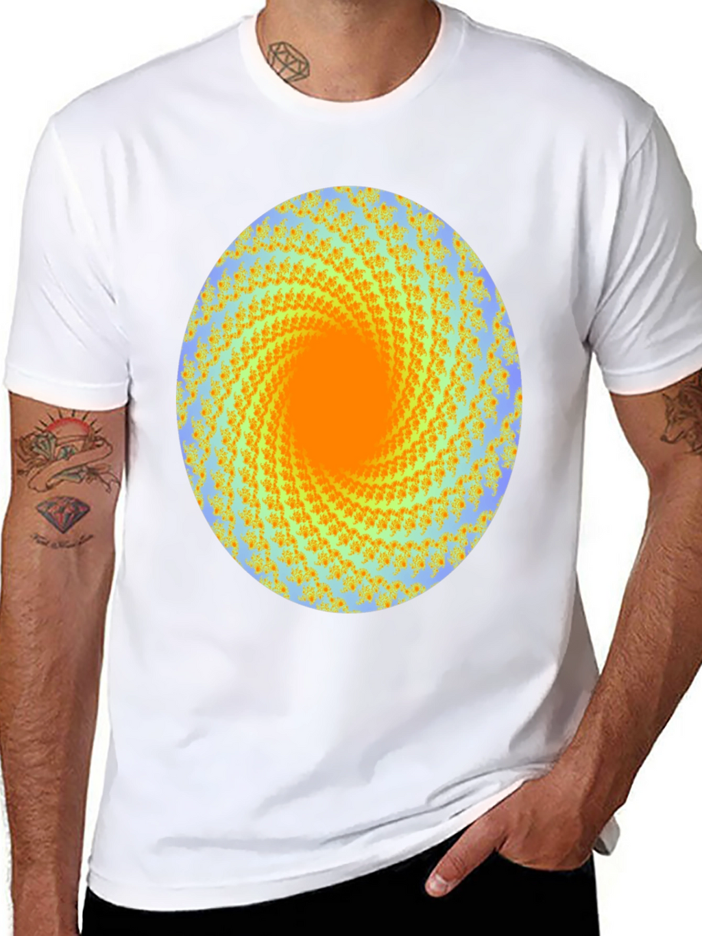 Abstract Swirl Graphic Print Crew Neck T-Shirt