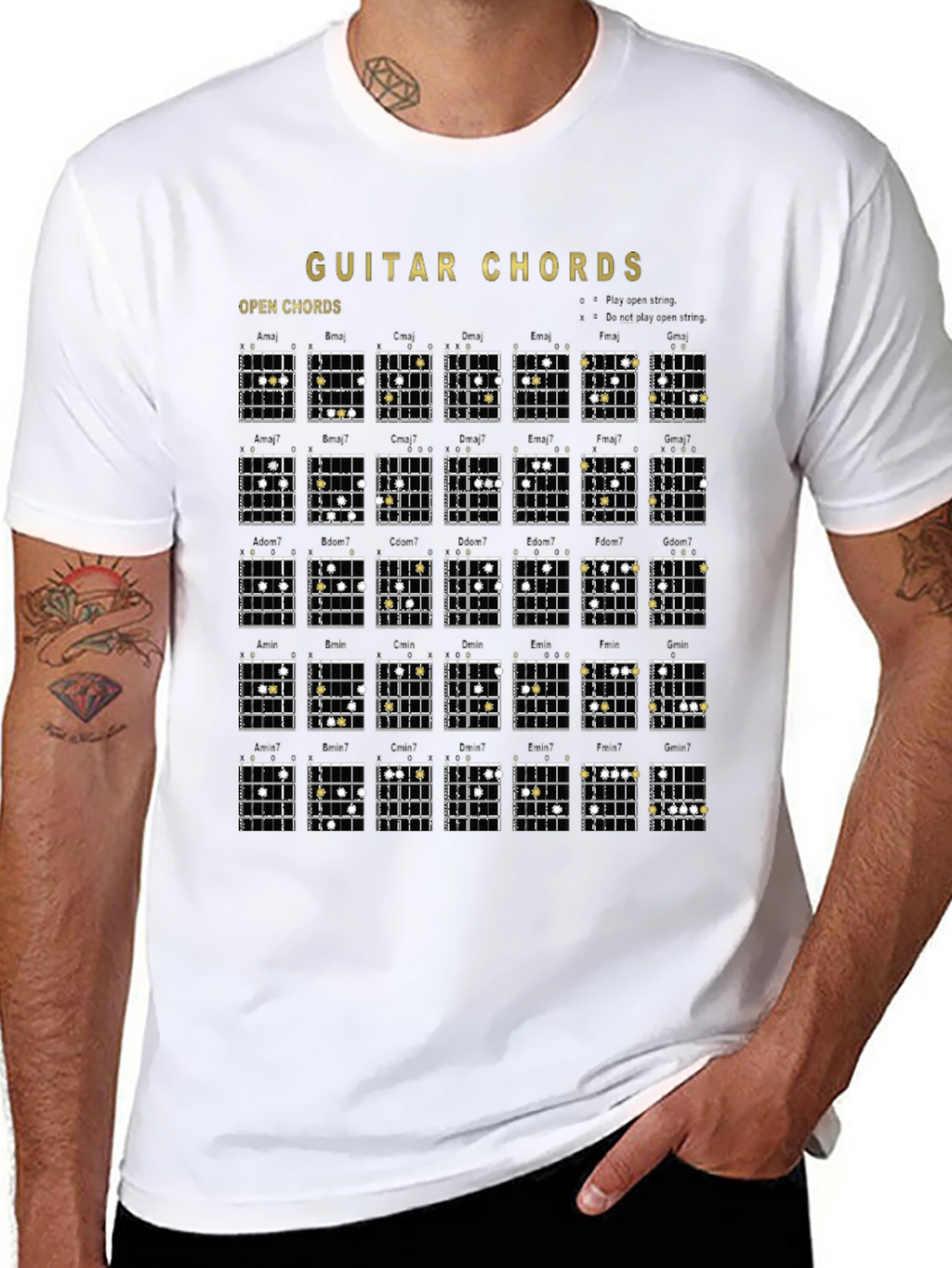 Guitar Chords Graphic T-Shirt - Music Lover Tee