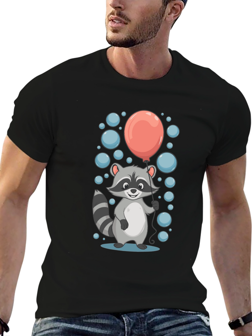Raccoon Balloon Graphic Tee