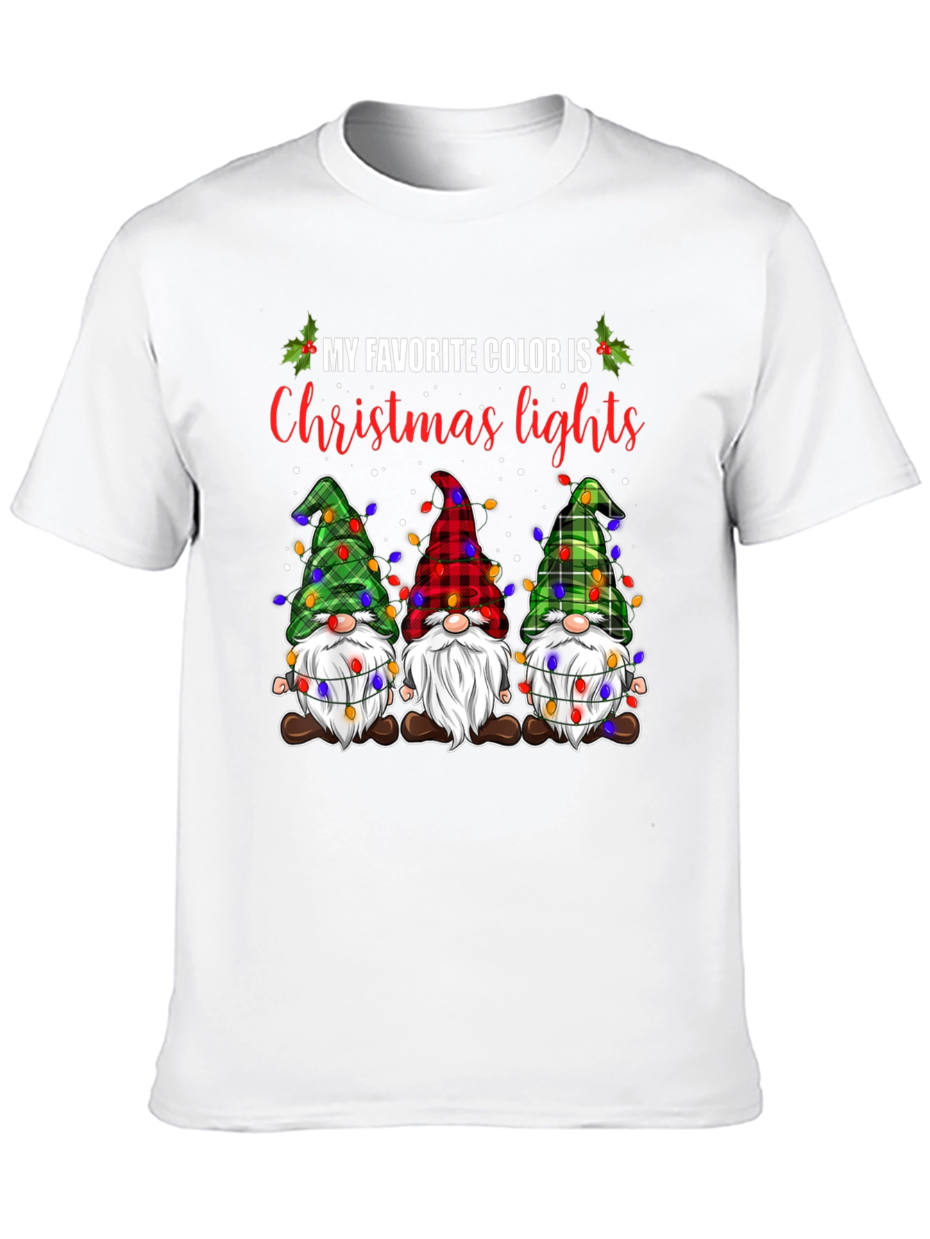 Christmas Gnomes T-Shirt: Holiday Lights Theme