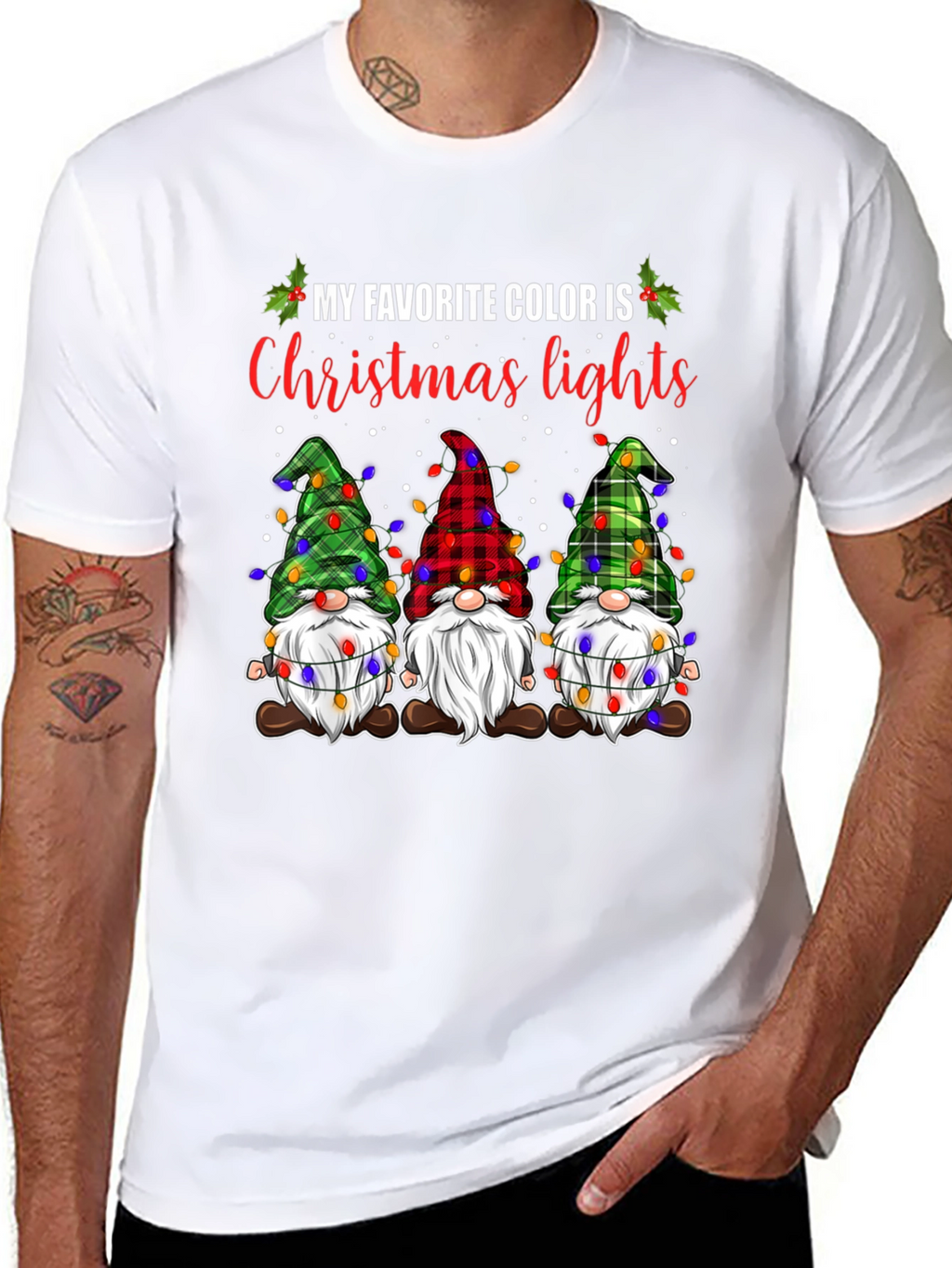 Christmas Gnomes T-Shirt: Holiday Lights Theme