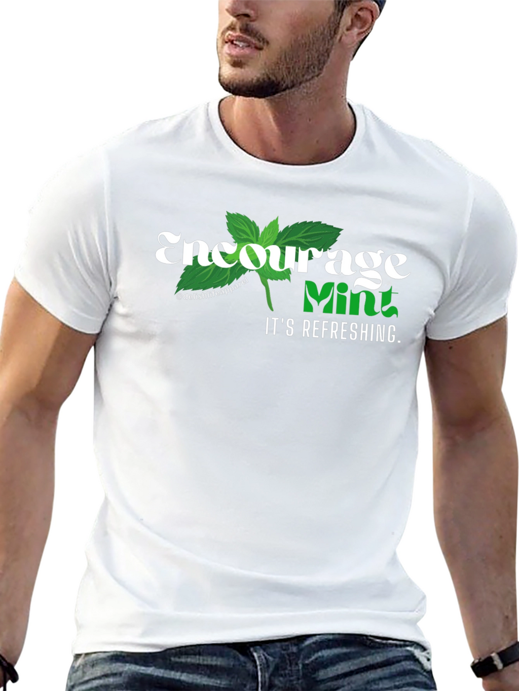 Encourage Mint Refreshing Black T-Shirt