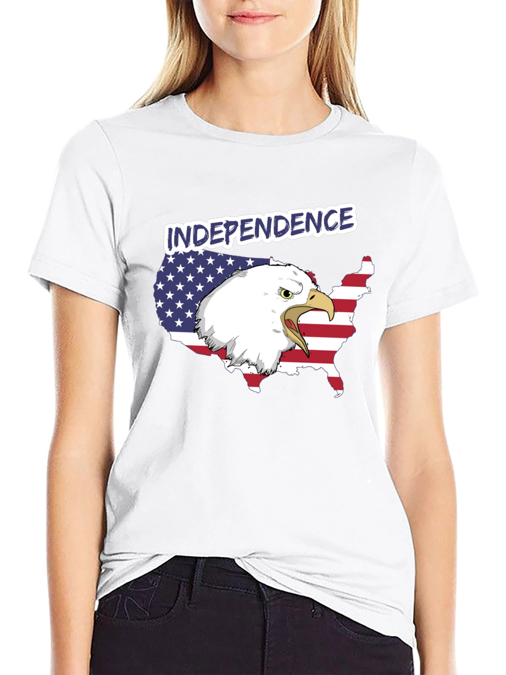 Independence Day Eagle USA Map Graphic Tee