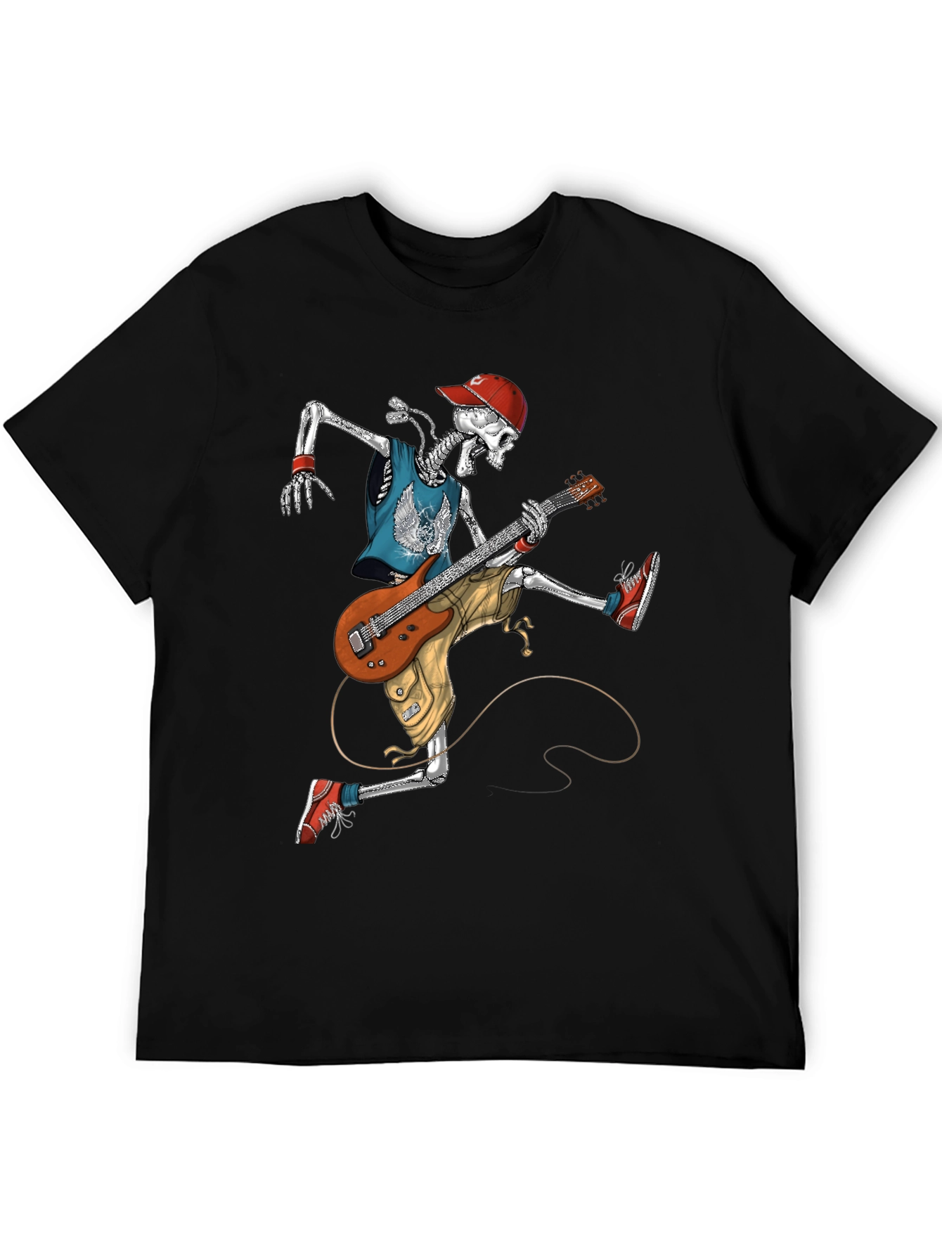 Rock On: Skeleton Guitarist Graphic T-Shirt