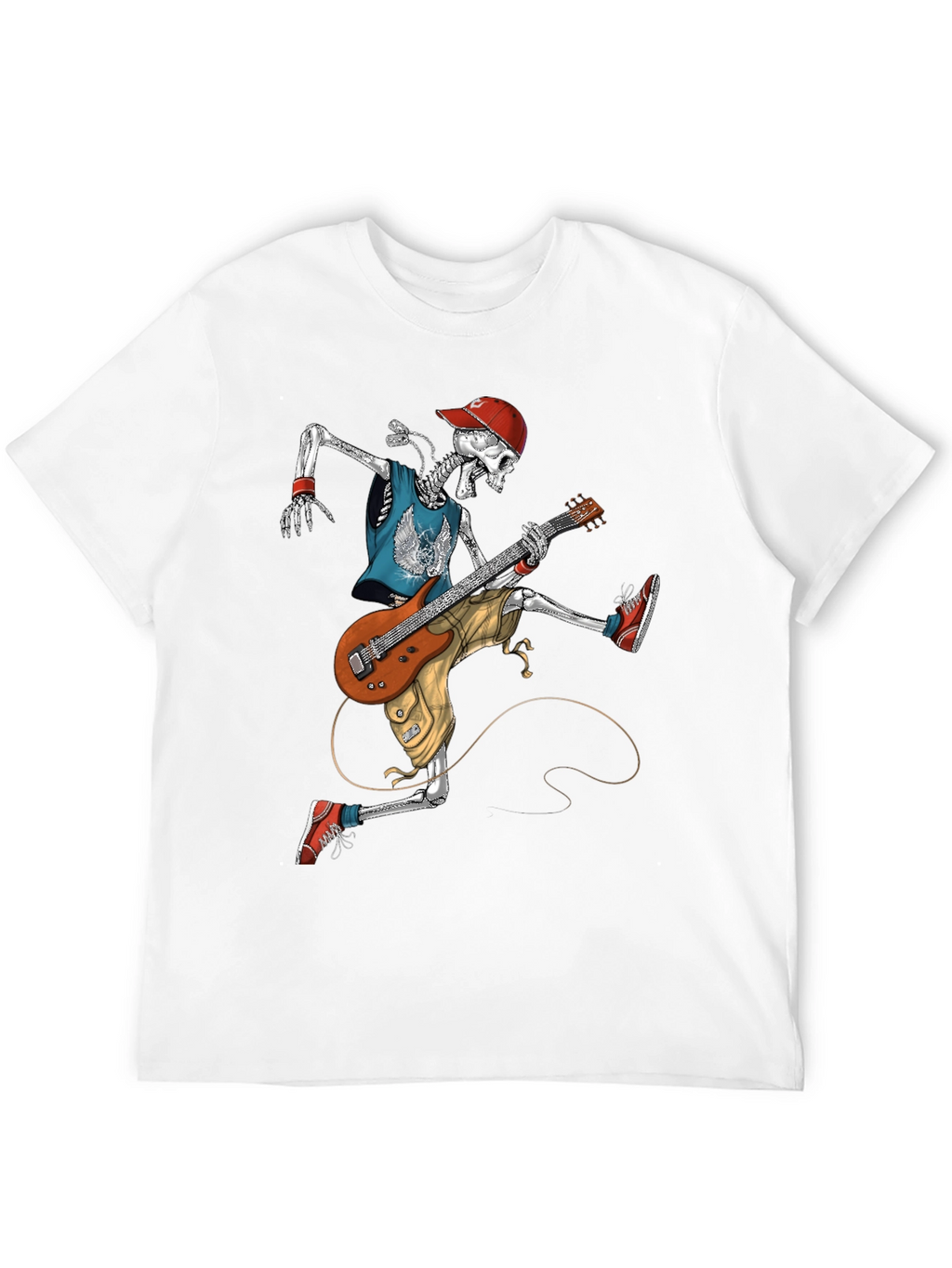Rock On: Skeleton Guitarist Graphic T-Shirt